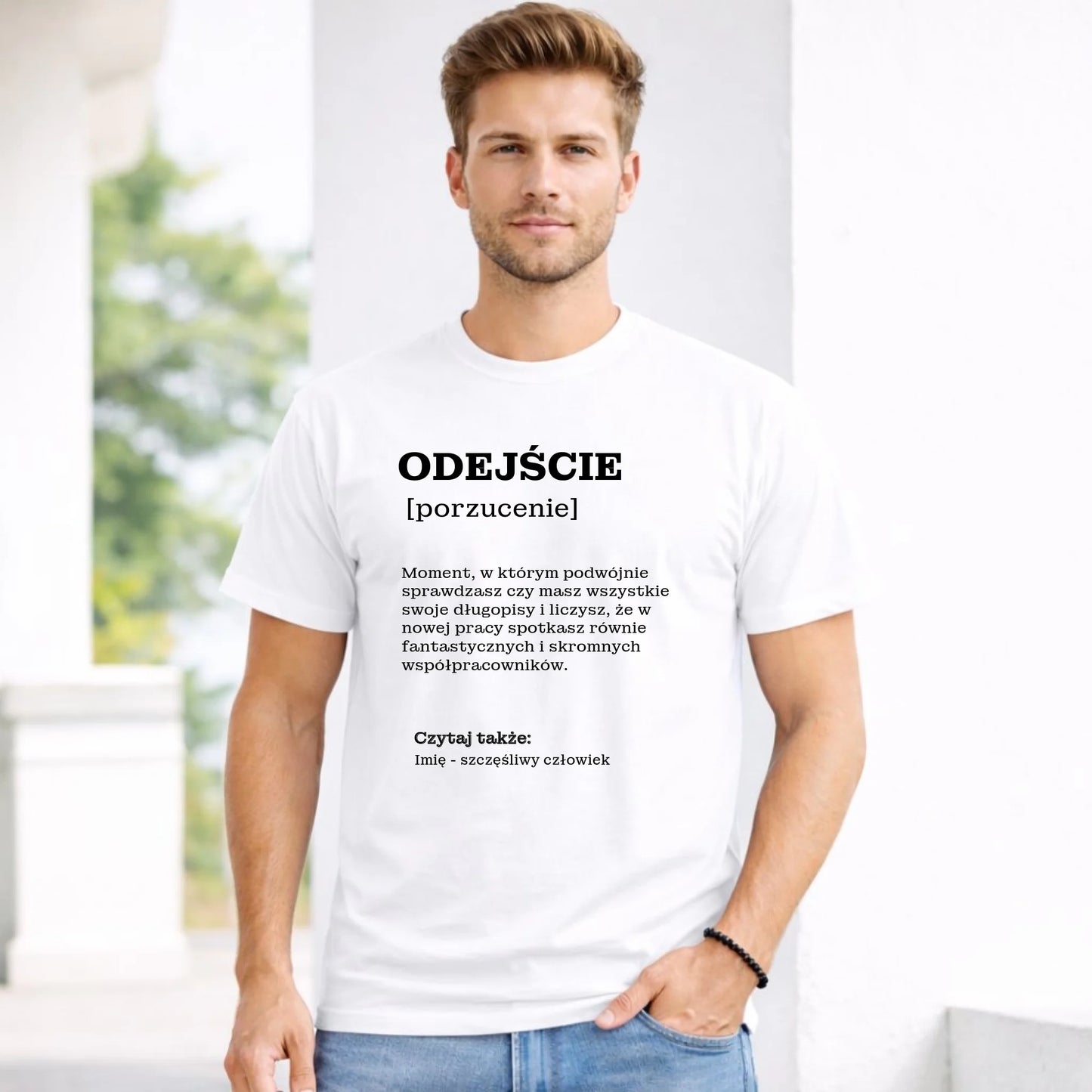 Koszulka męska - Odejście z pracy [porzucenie] - personalizowana OP01 - StoryCups.pl