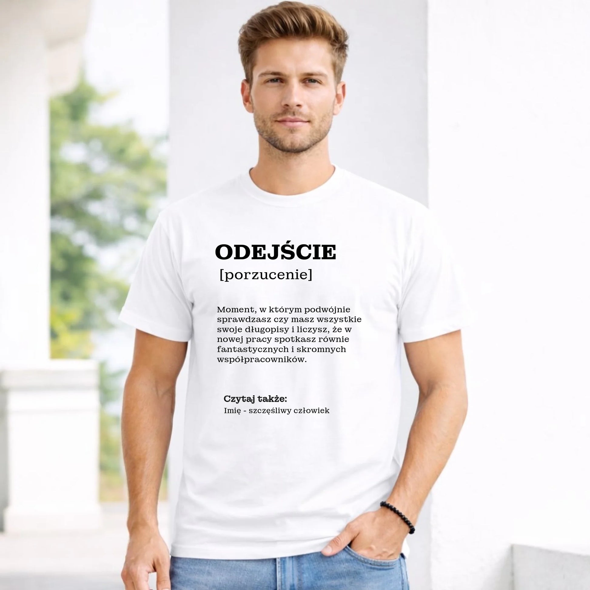 Koszulka męska - Odejście z pracy [porzucenie] - personalizowana OP01 - StoryCups.pl