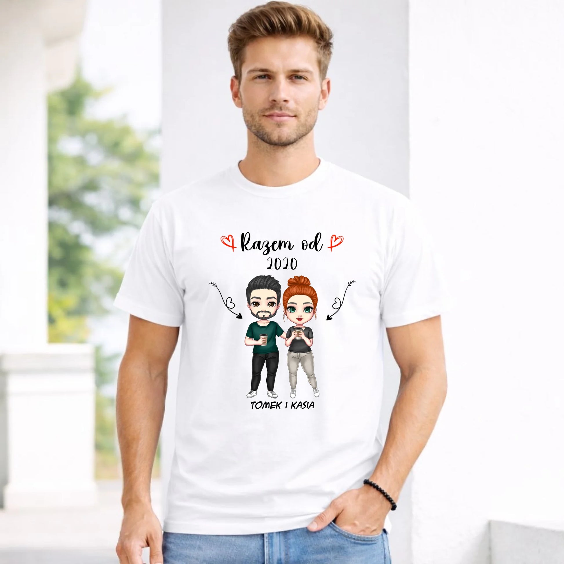 Koszulka męska - Para razem od - personalizowana W01 - StoryCups.pl