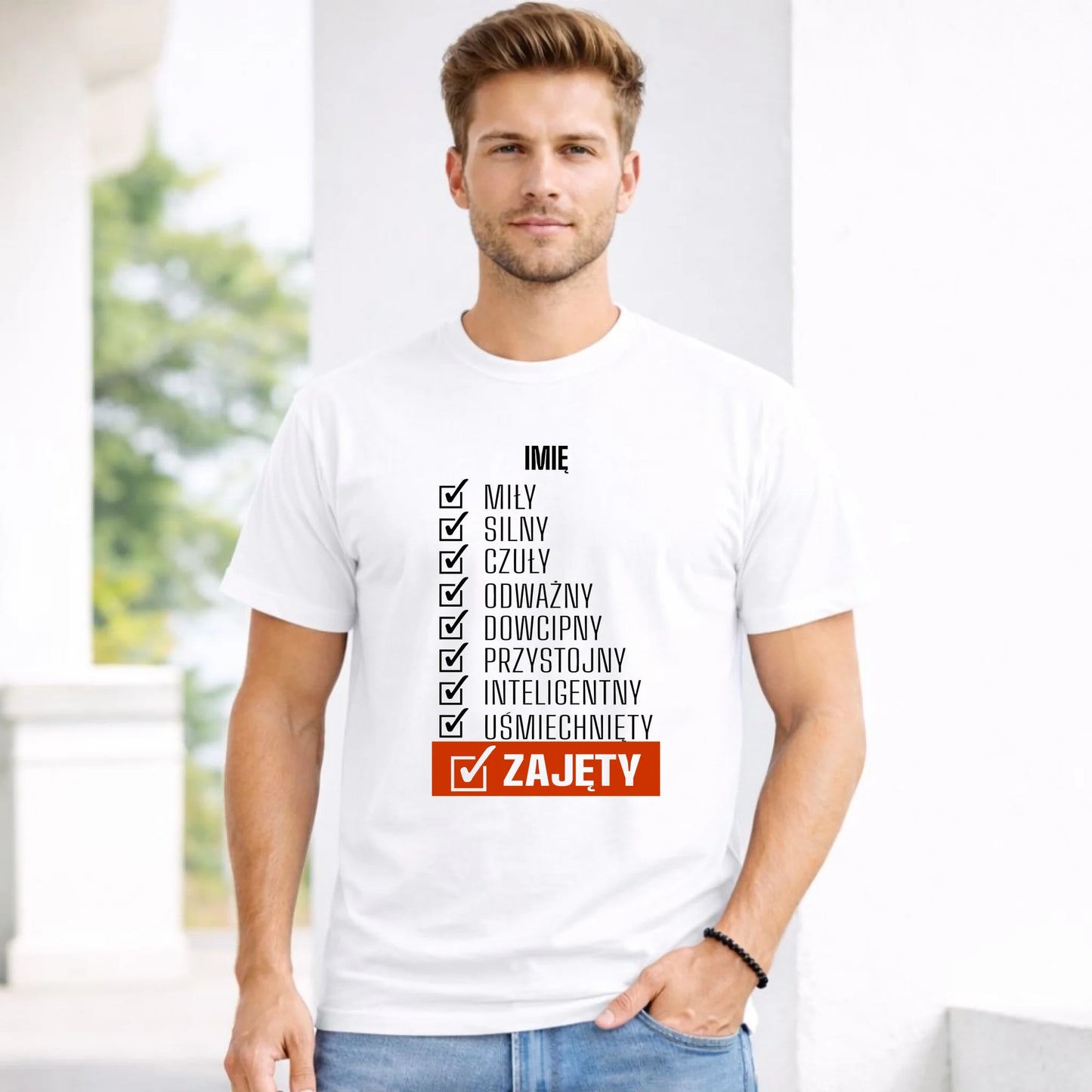 Koszulka męska - Zajęty prezent dla chłopaka męża narzeczonego - personalizowana DCH05