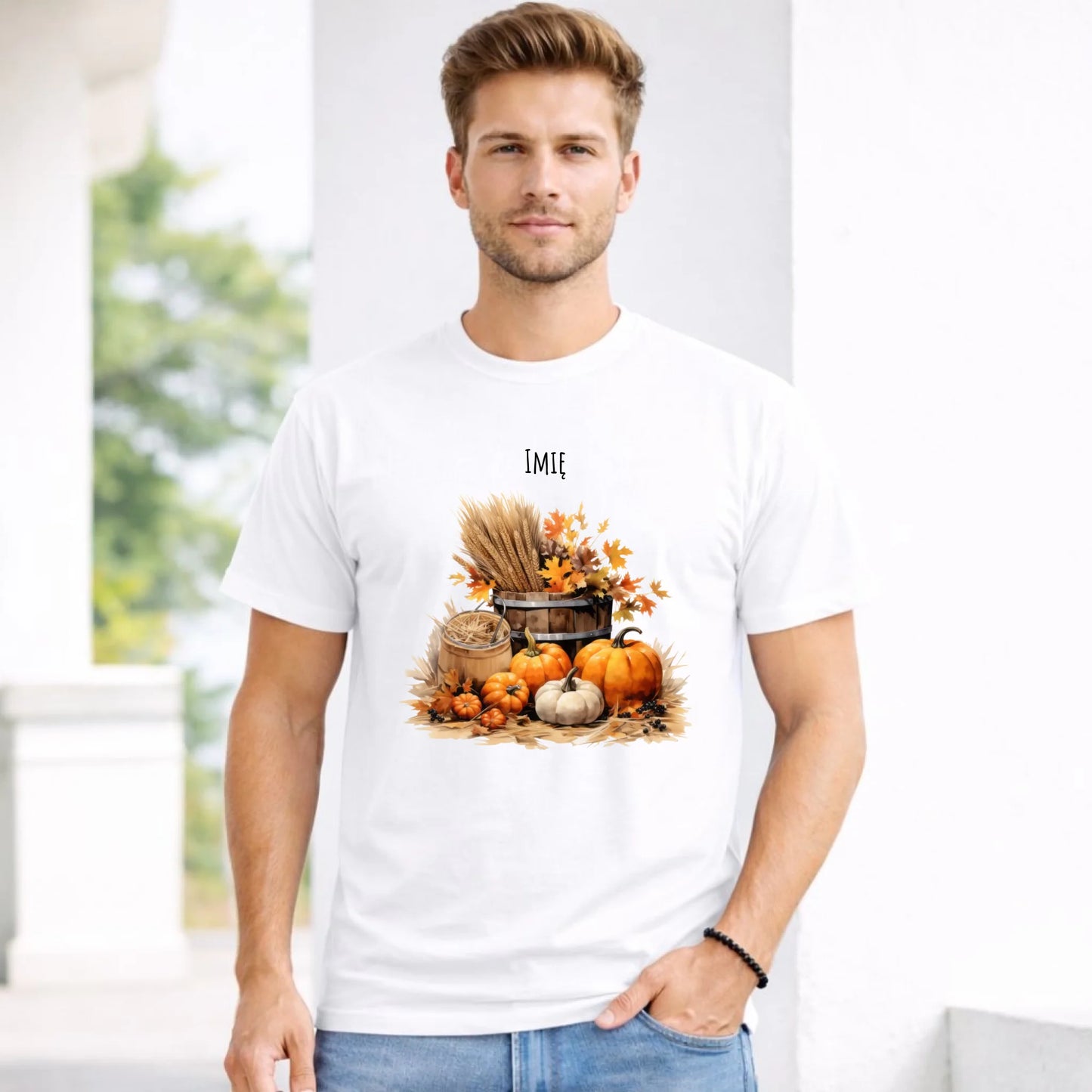 Koszulka męska na jesień - Harvest vibes - personalizowana JS09