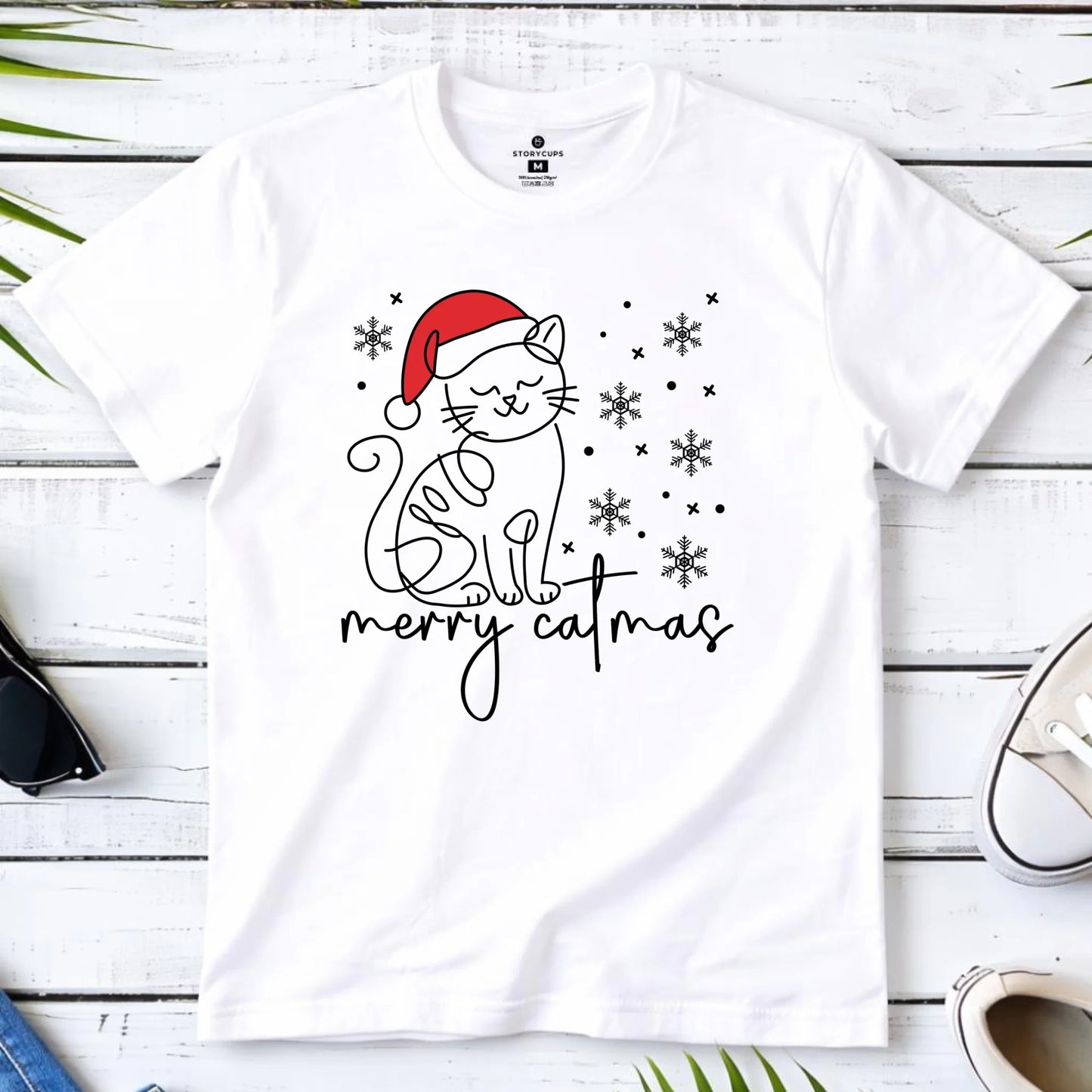 Koszulka męska świąteczna - Kot Merry catmas BN151