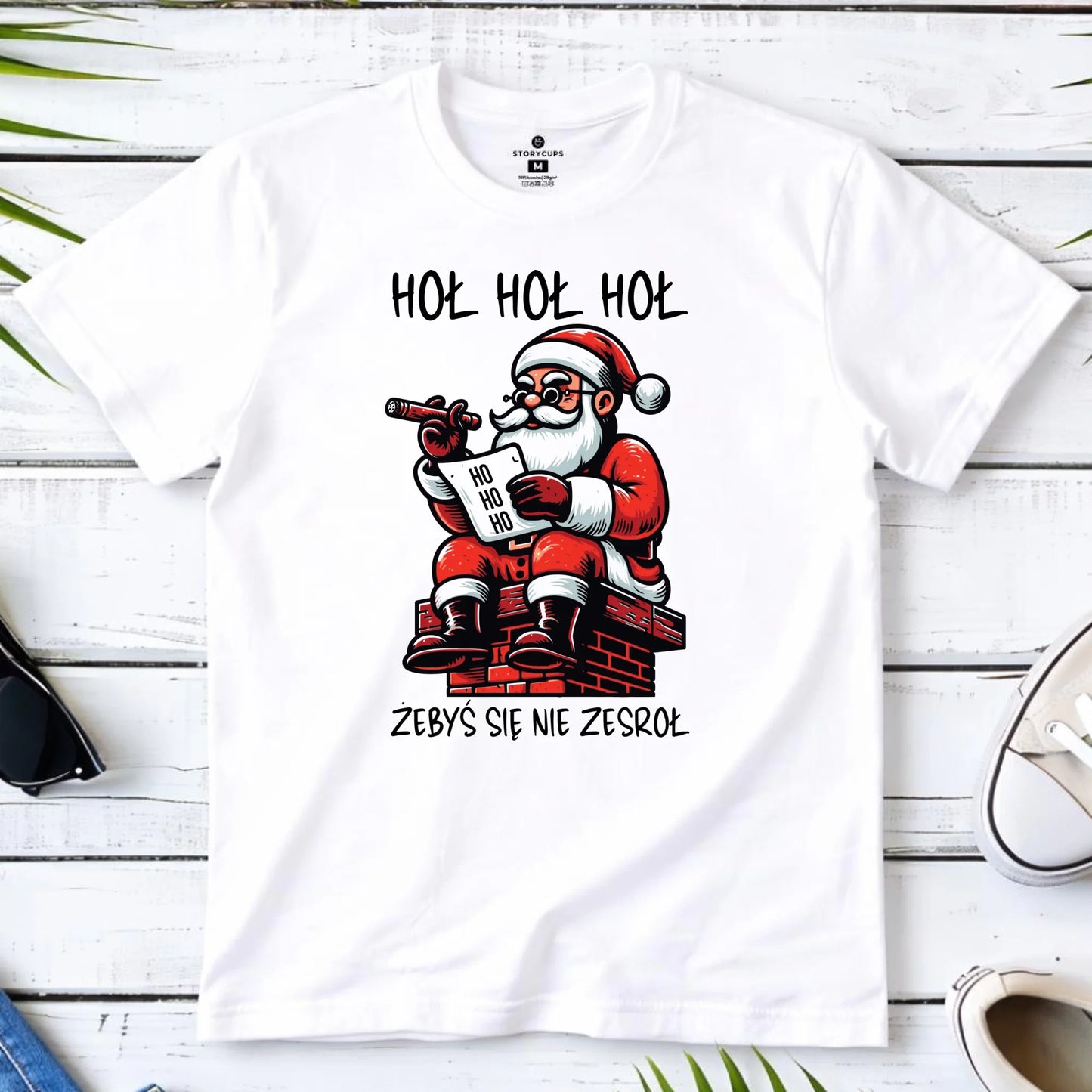 Koszulka męska świąteczna - Śmieszny prezent na Mikołaja - Hoł hoł hoł żebyś się nie zesroł BN156