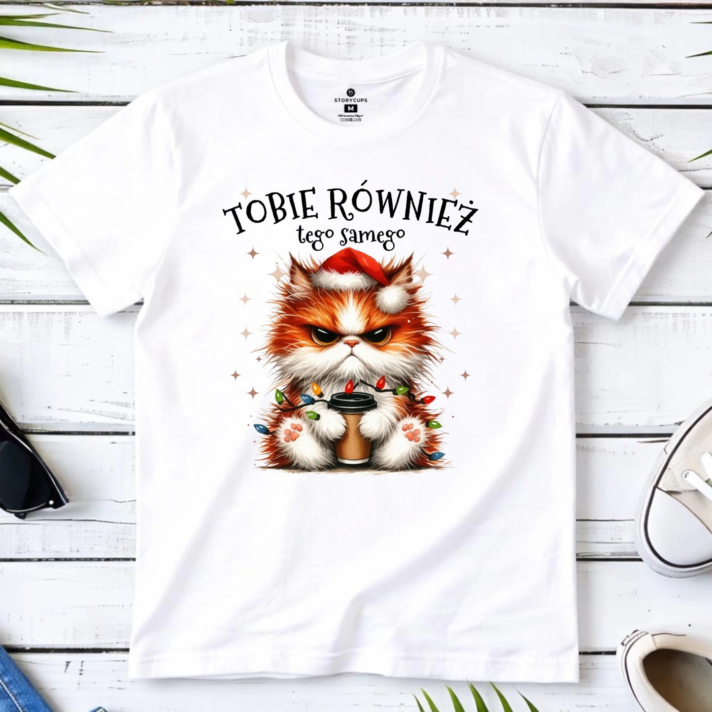 Koszulka męska świąteczna - Grumpy Cat Tobie również tego samego BN32