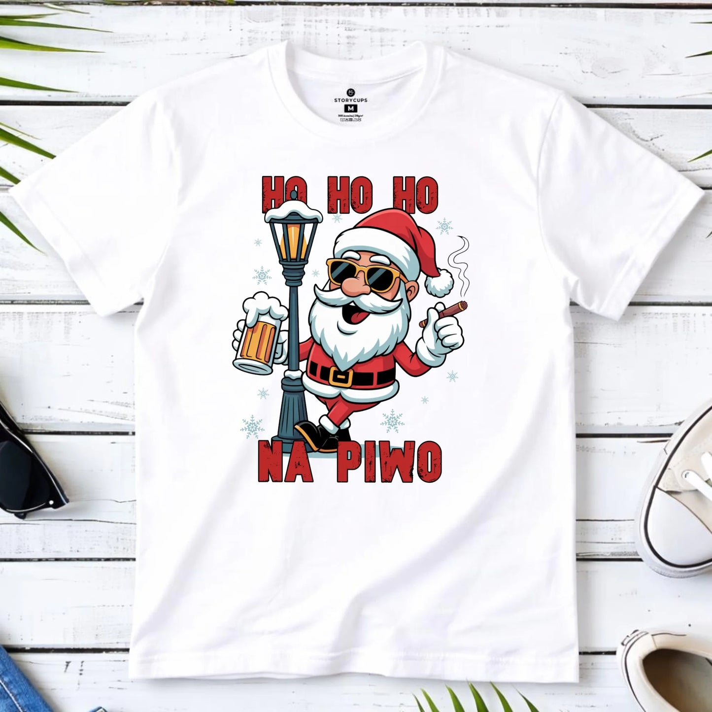 Koszulka męska świąteczna - Mikołaj Ho ho ho na piwo BN64