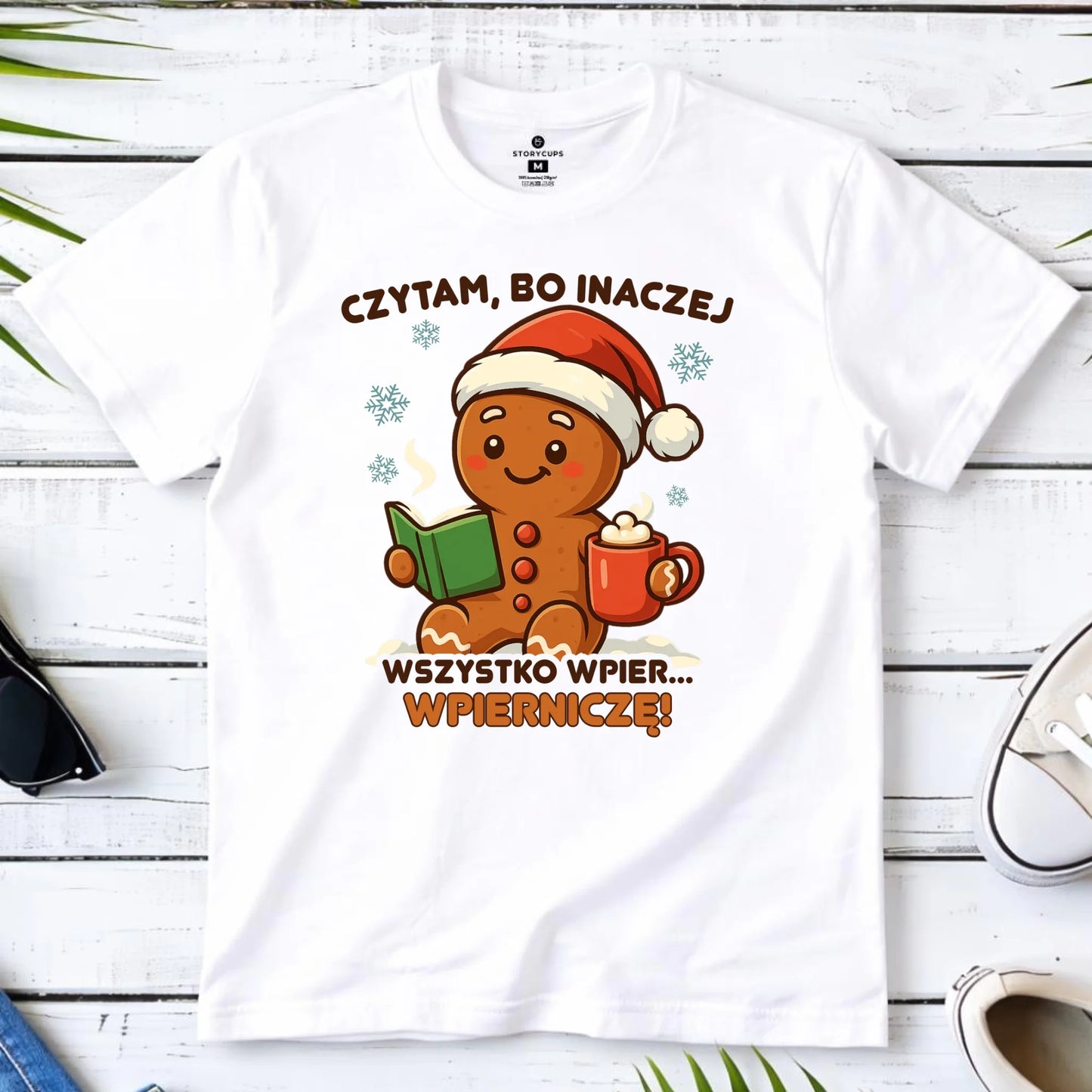 Koszulka męska świąteczna - Czytam, bo inaczej wszystko wpier... wpierniczę BN79