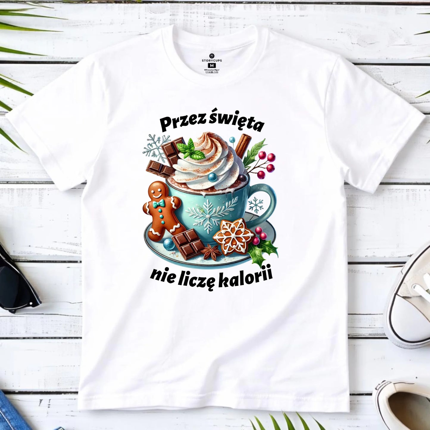 Koszulka męska świąteczna - Przez święta nie liczę kalorii BN31