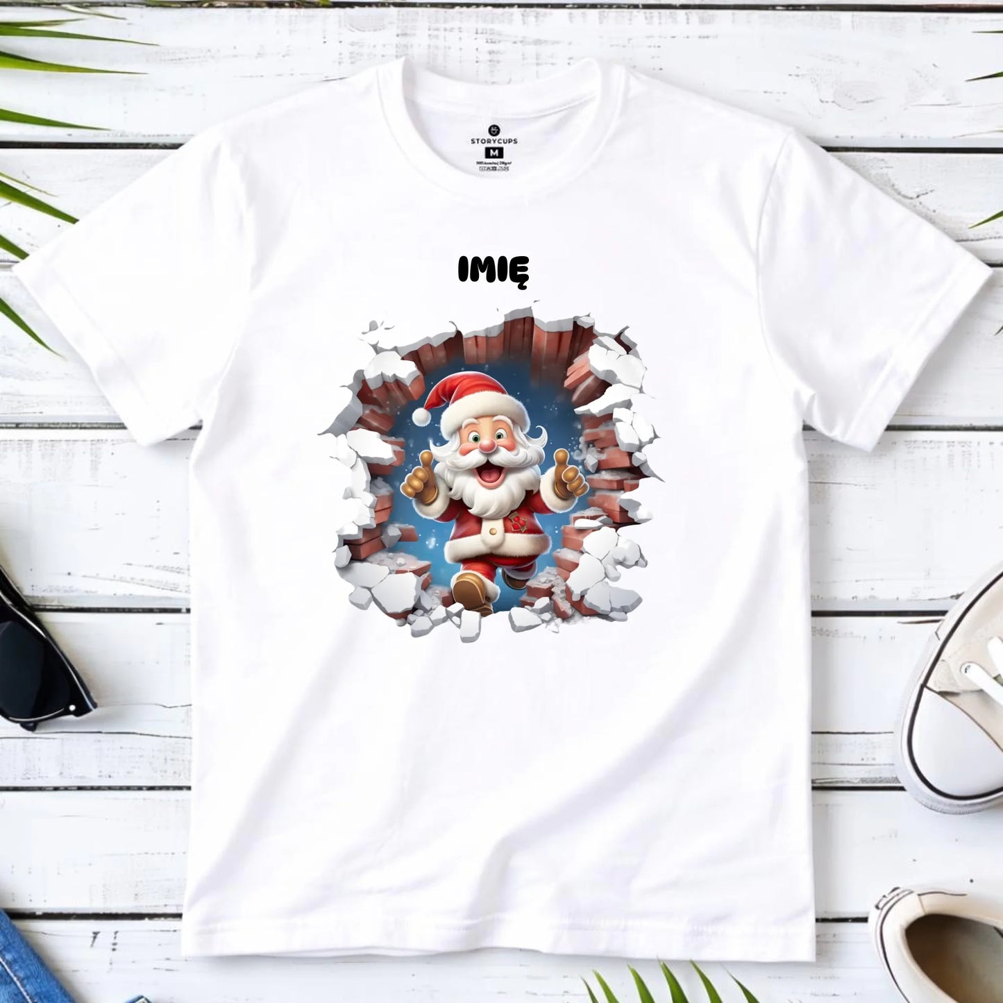 Koszulka męska świąteczna - Mikołaj 3D - personalizowana BN83