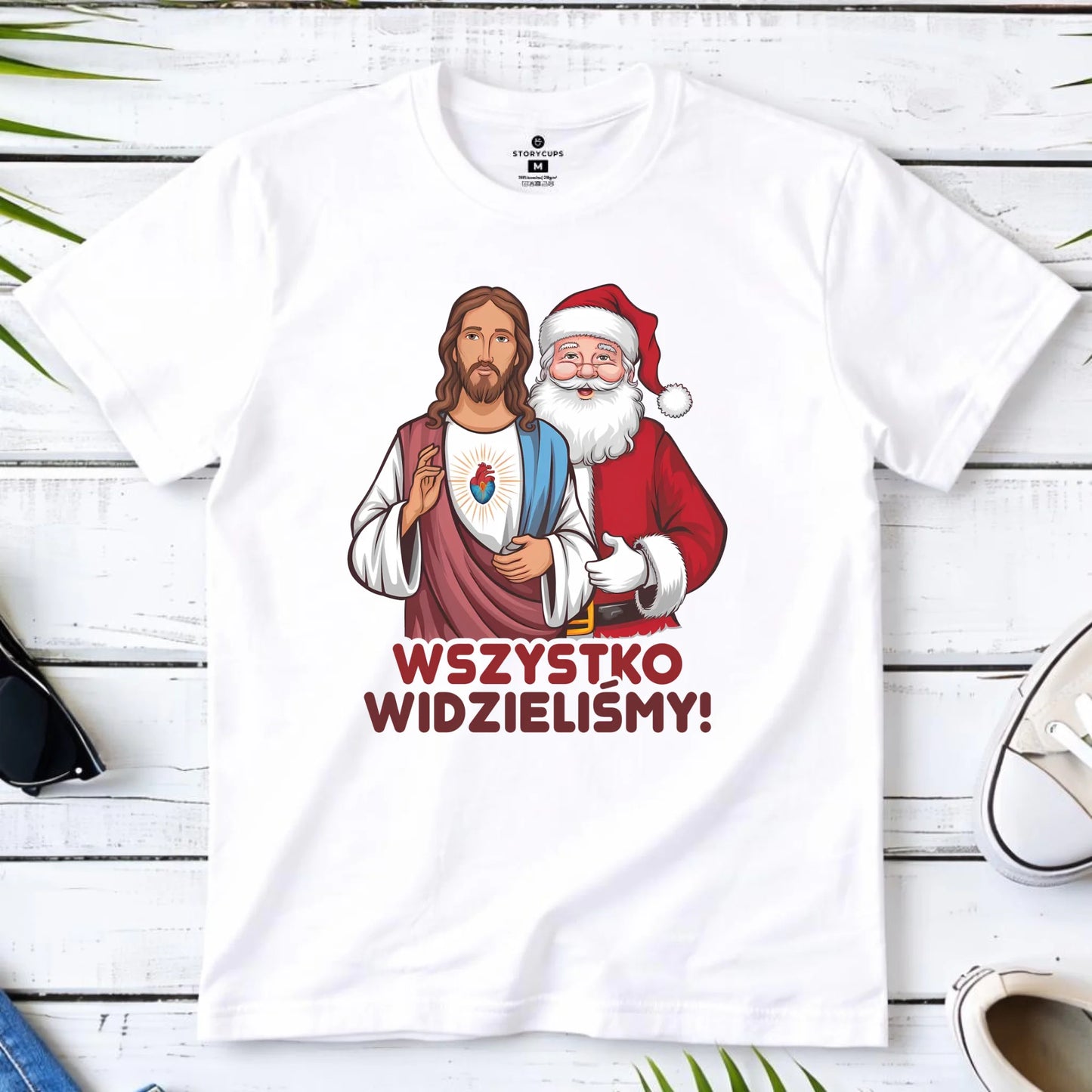 Koszulka męska świąteczna - Jezus i Mikołaj Wszystko widzieliśmy BN89