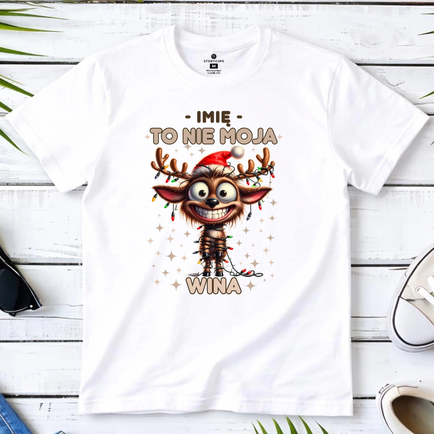 Koszulka męska świąteczna - Renifer To nie moja wina - personalizowana BN93