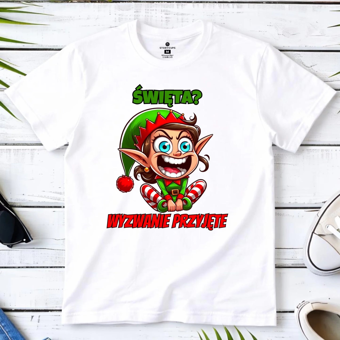 Koszulka męska świąteczna - Skrzat Wyzwanie przyjęte BN100