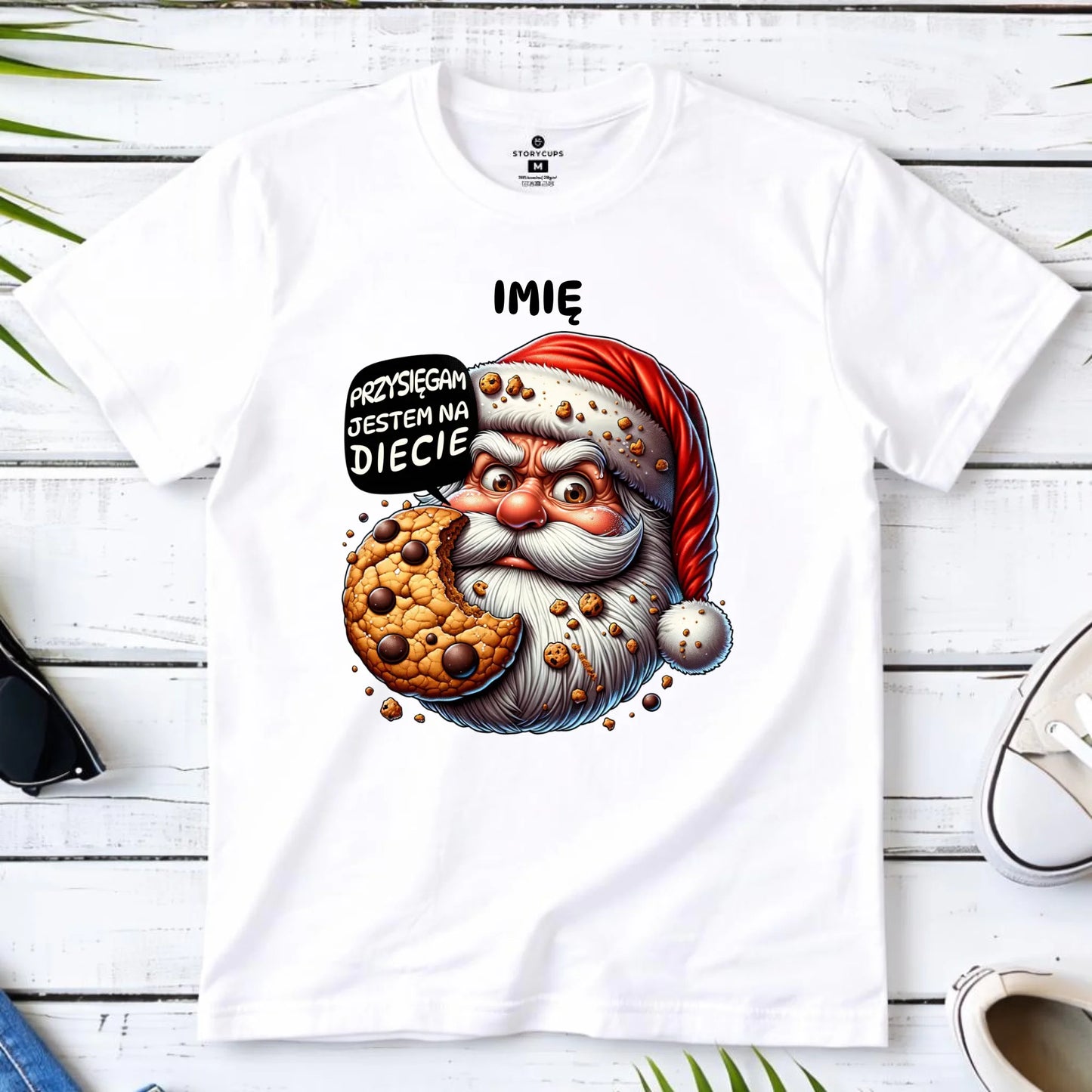 Koszulka męska świąteczna - Mikołaj Przysięgam jestem na diecie - personalizowana BN97