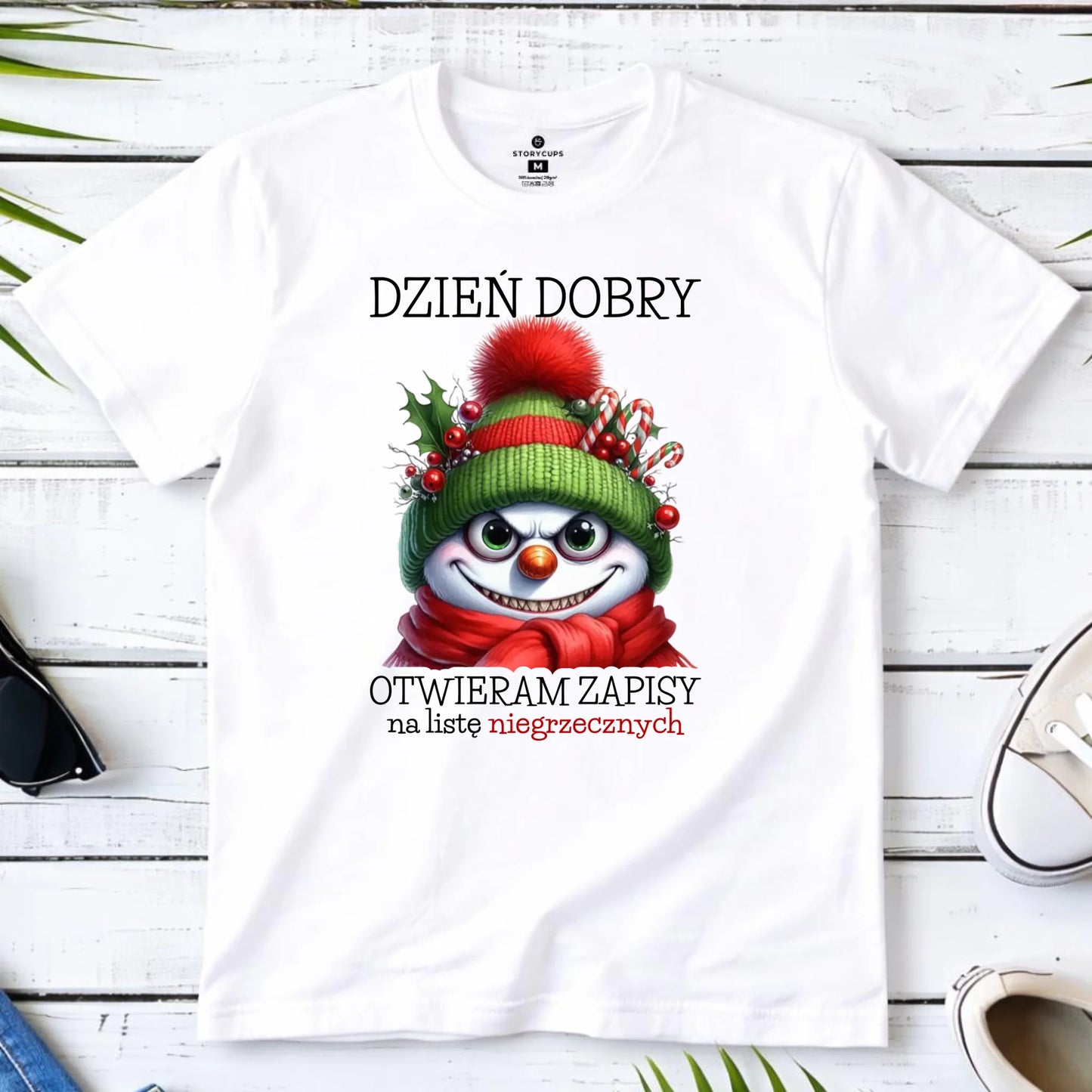 Koszulka męska świąteczna - Niegrzeczny bałwan - Dzień dobry otwieram zapisy na listę BN121