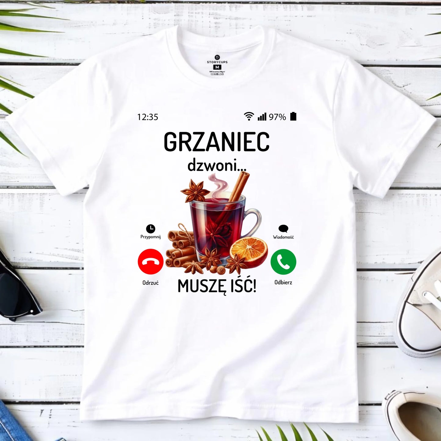 Koszulka męska świąteczna - Grzaniec dzwoni, muszę iść BN127