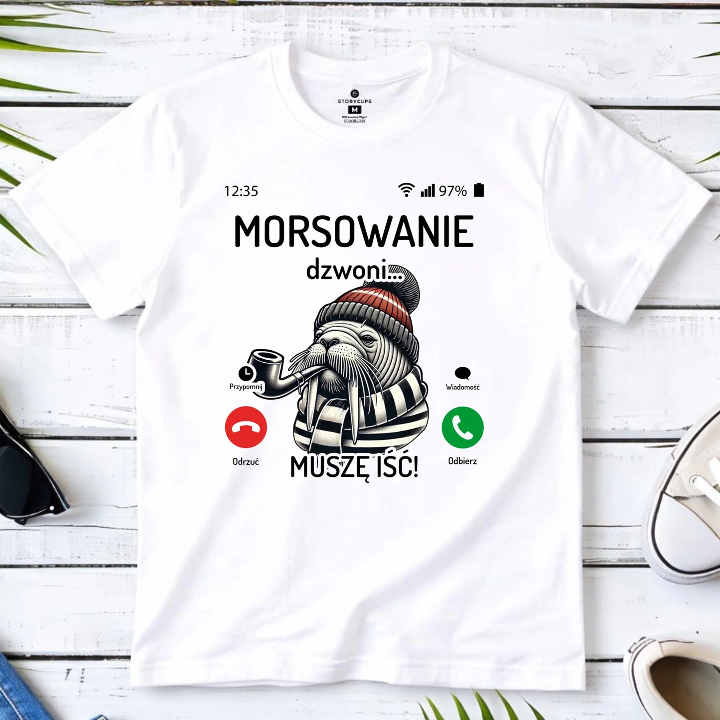 Koszulka męska - prezent dla morsa - Morsowanie dzwoni muszę iść - Mors HM19