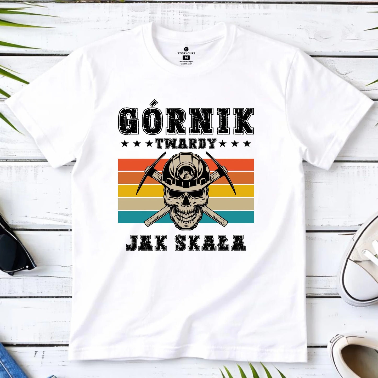 Koszulka męska - prezent dla górnika - Górnik twardy jak skała G21