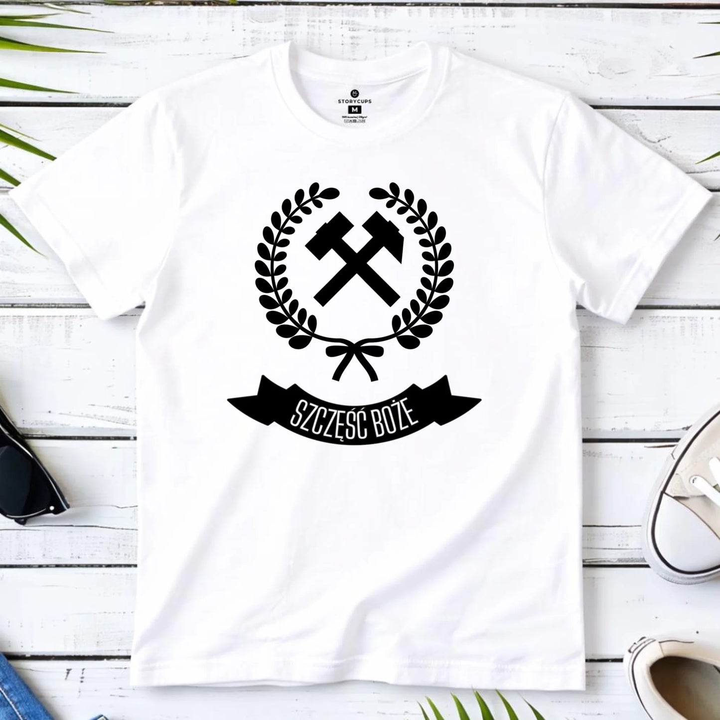 Koszulka męska - prezent dla górnika - Szczęść Boże G02