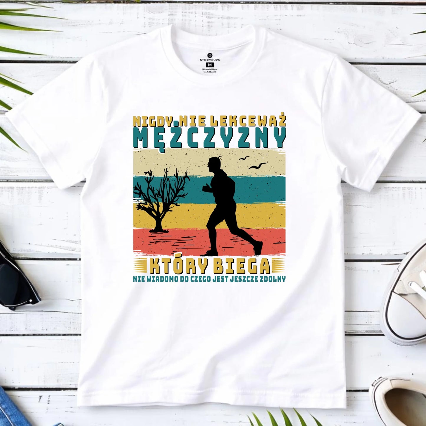 Koszulka męska dla biegacza - Nigdy nie lekceważ HB03