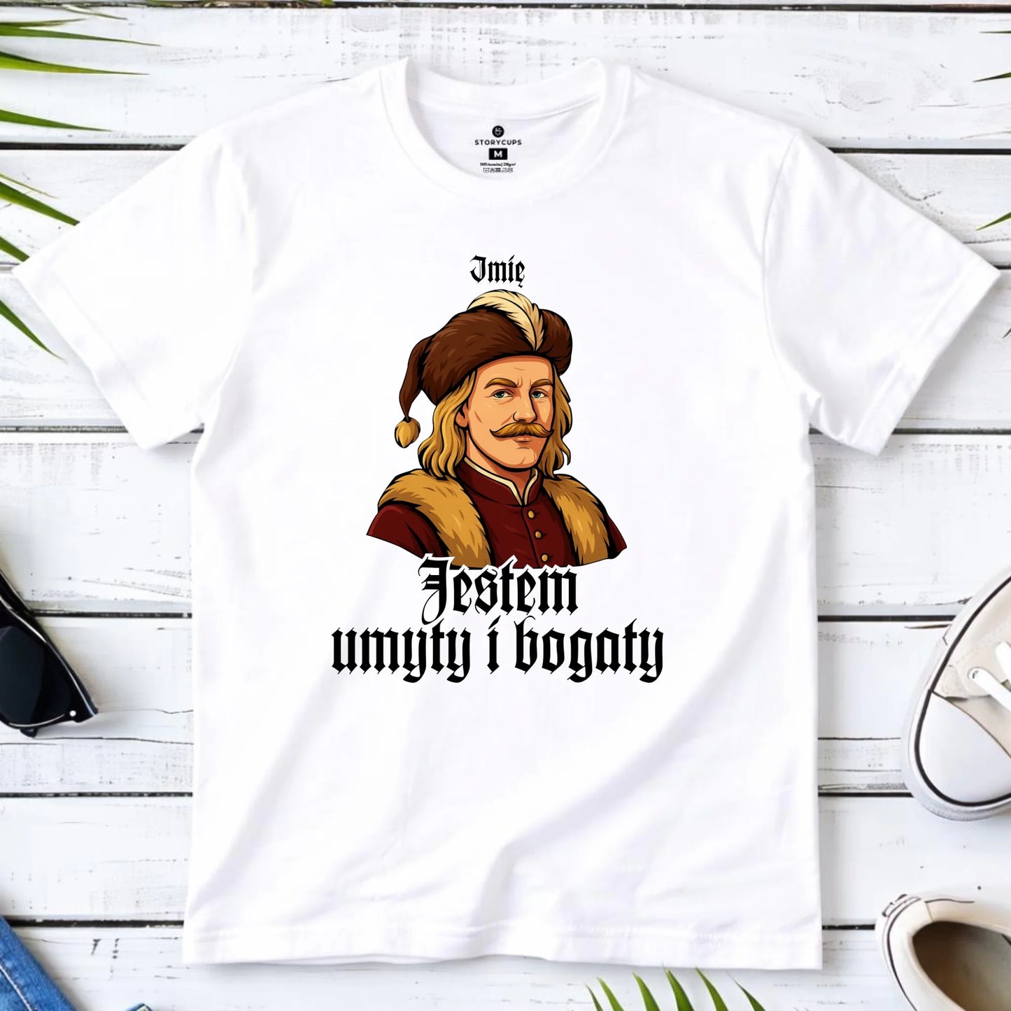 Koszulka męska - Jestem umyty i bogaty - dla fanów serialu 1670 - personalizowana H60
