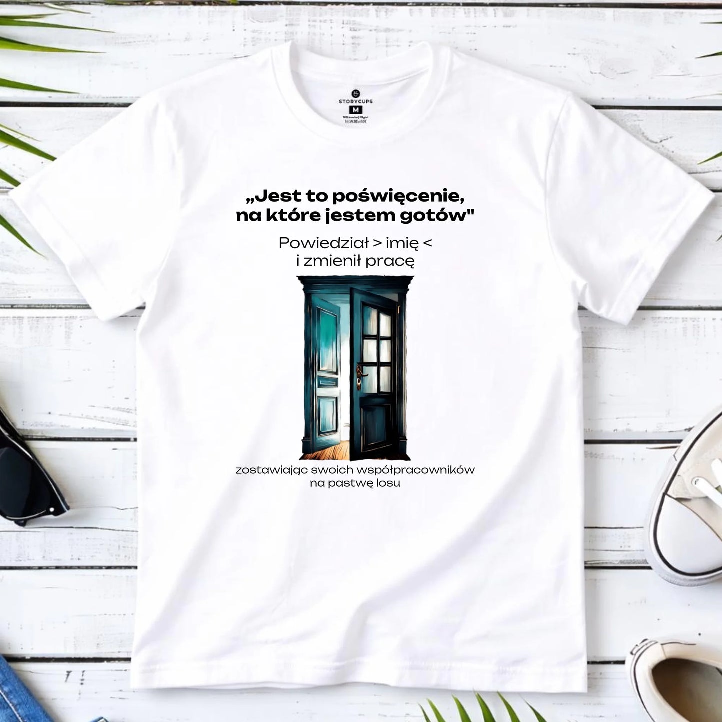 Koszulka męska na odejście z pracy - Poświęcenie, na które jestem gotów - personalizowana OP02