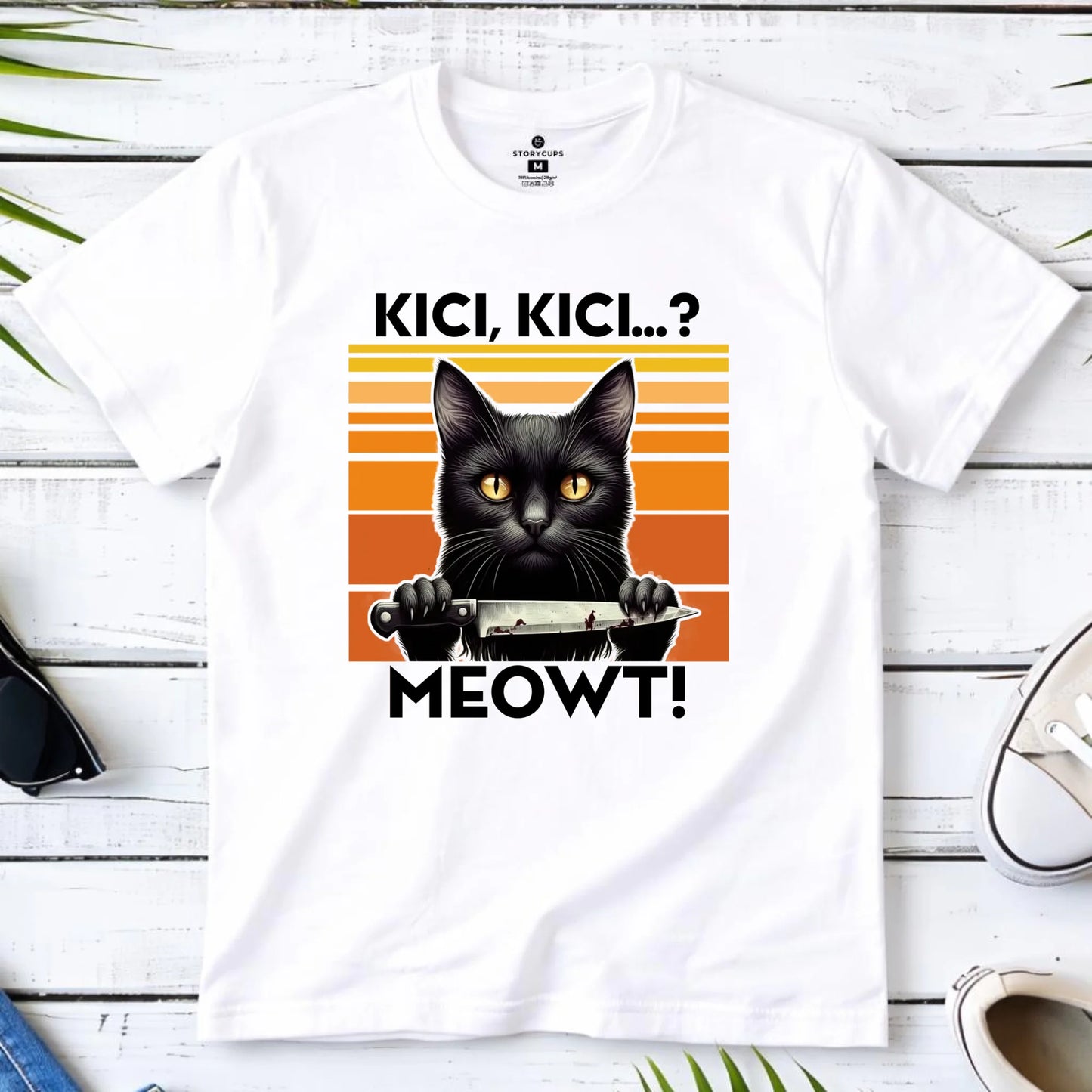 Koszulka męska - Kot z nożem - Kici, kici... MEOWT! HL17