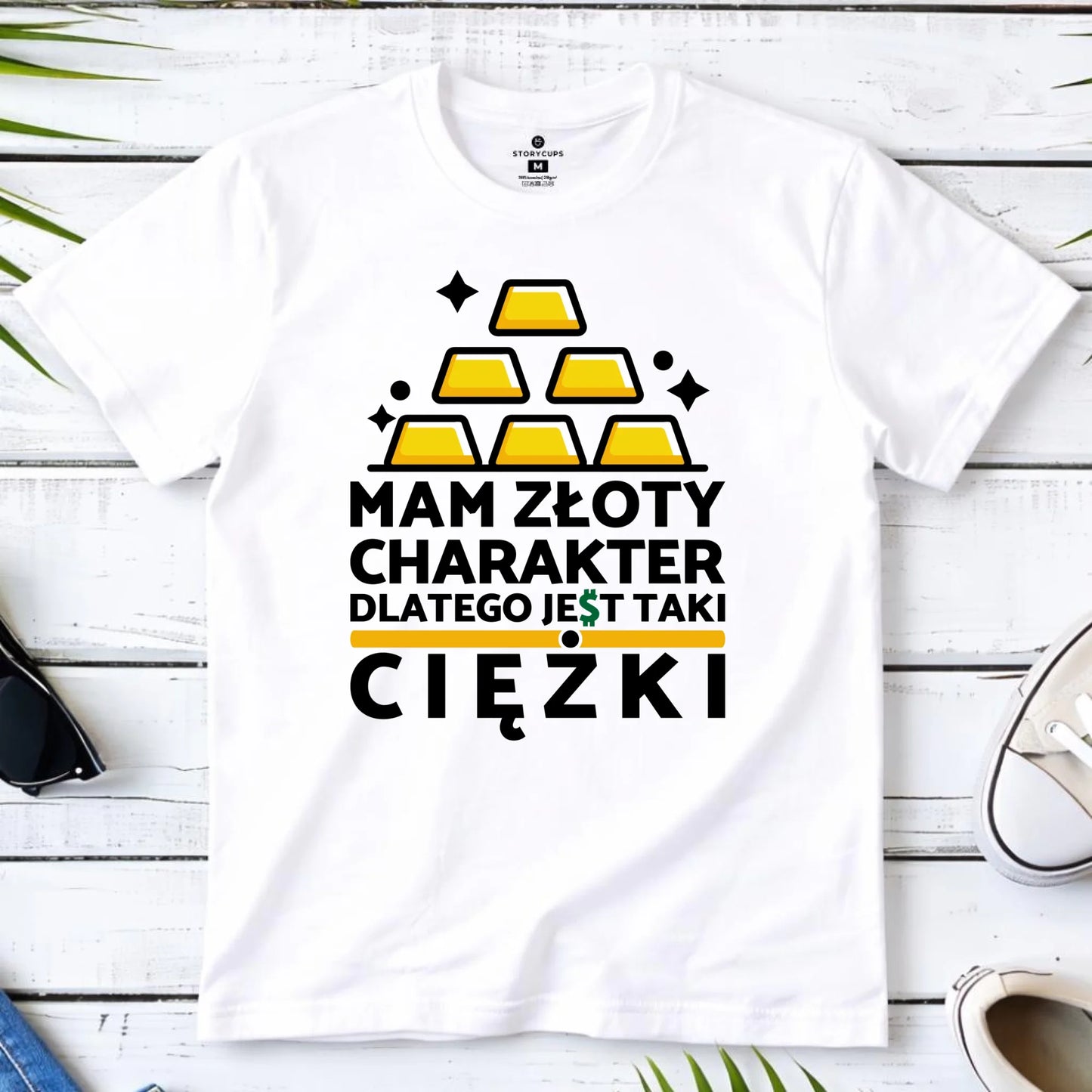 Koszulka męska - prezent dla chłopaka - Złoty charakter DCH16