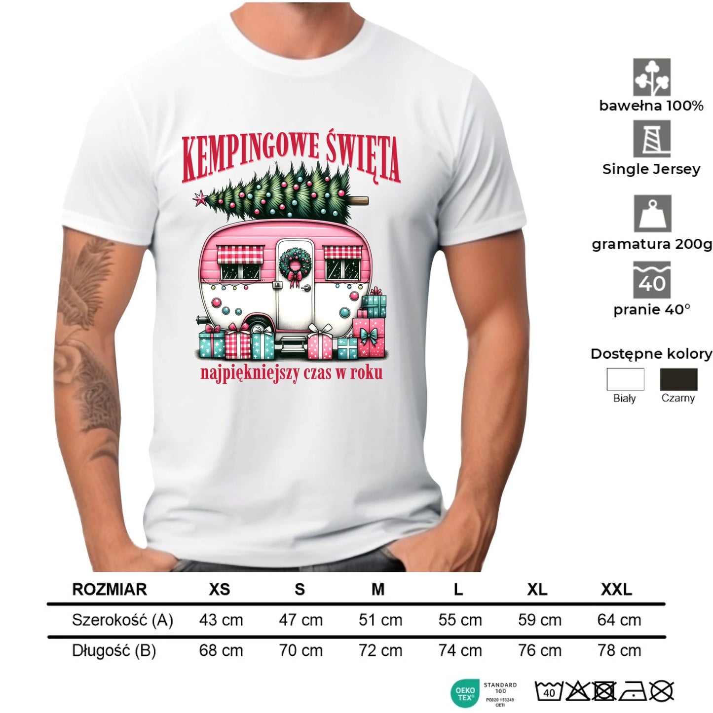 Koszulka męska świąteczna - Kamper Kempingowe Święta BN40
