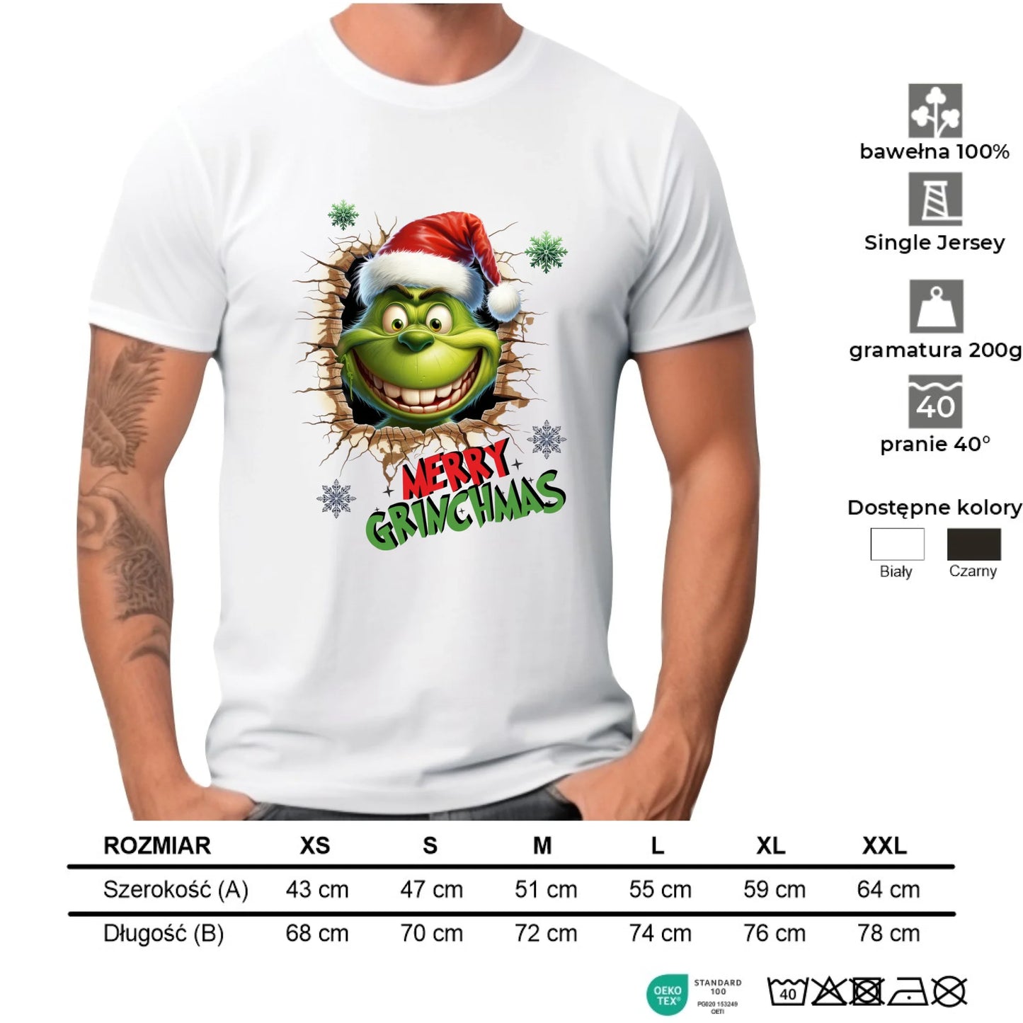 Koszulka męska świąteczna - Grinch - Merry Grinchmas BN113