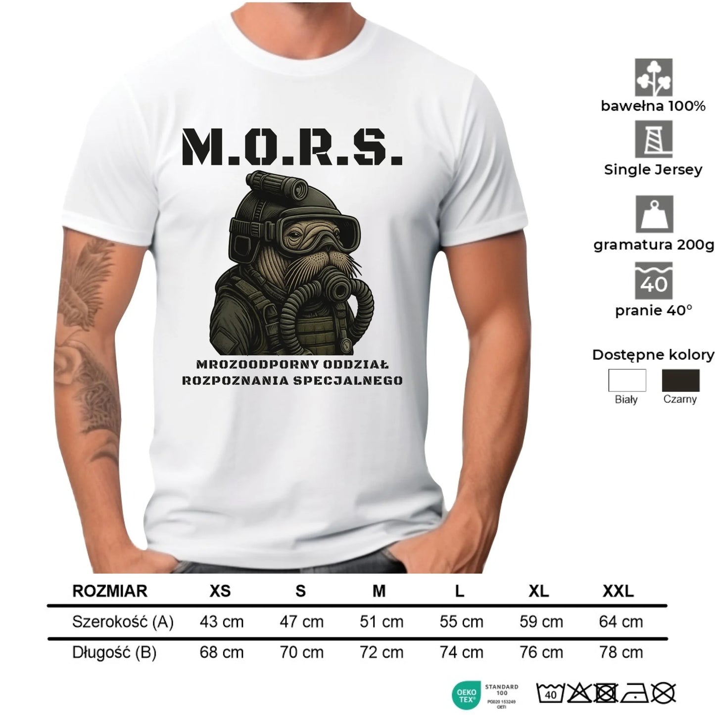Koszulka męska - prezent dla morsa - M.O.R.S. Mrozoodporny Oddział Rozpoznania Specjalnego HM20