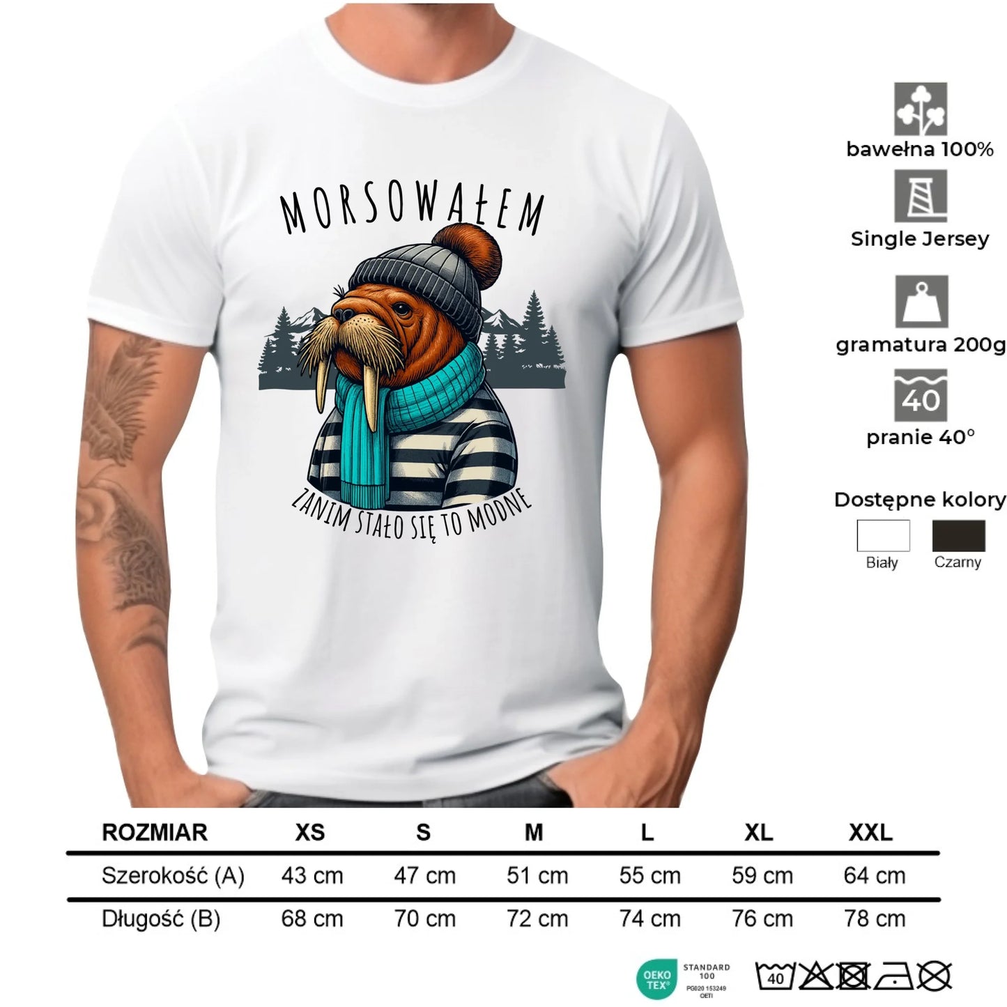 Koszulka męska - prezent dla morsa - Morsowałem zanim stało się to modne - Mors HM08