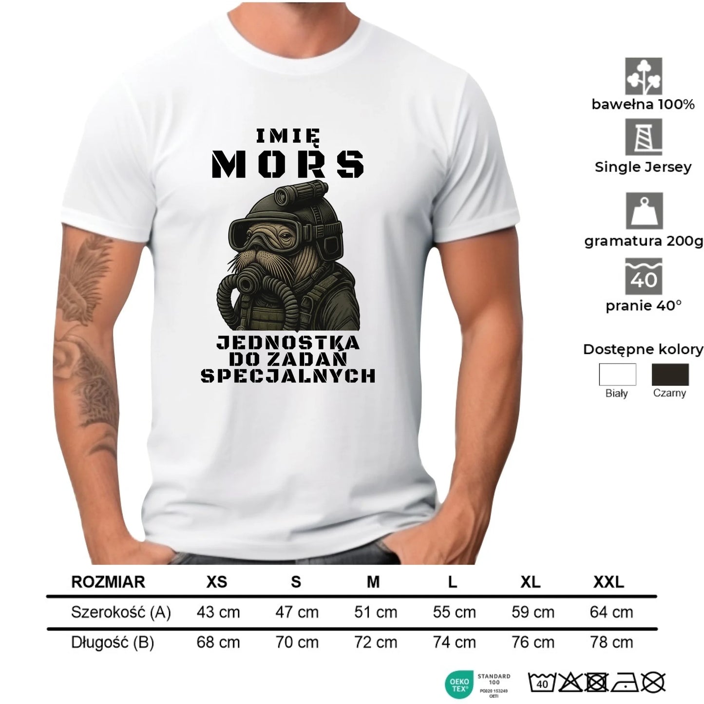 Koszulka męska - prezent dla morsa - Mors do zadań specjalnych - personalizowana HM07