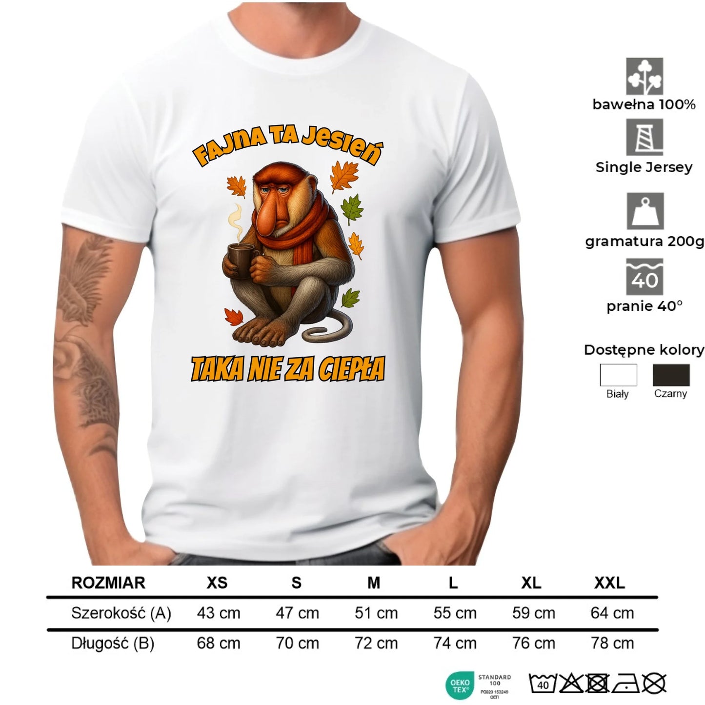 Koszulka męska jesienna - Janusz Nosacz - Fajna ta jesień, taka nie za ciepła JS21