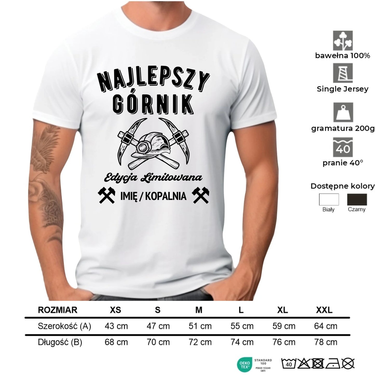 Koszulka męska - prezent dla górnika - Najlepszy górnik - personalizowana G27