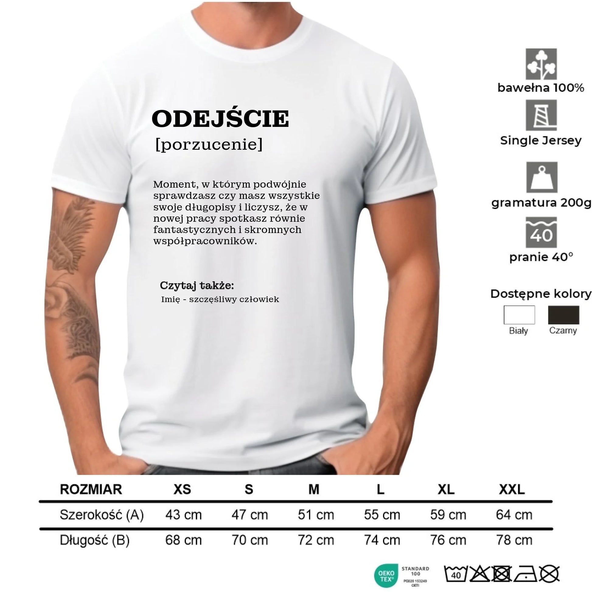 Koszulka męska - Odejście z pracy [porzucenie] - personalizowana OP01 - StoryCups.pl