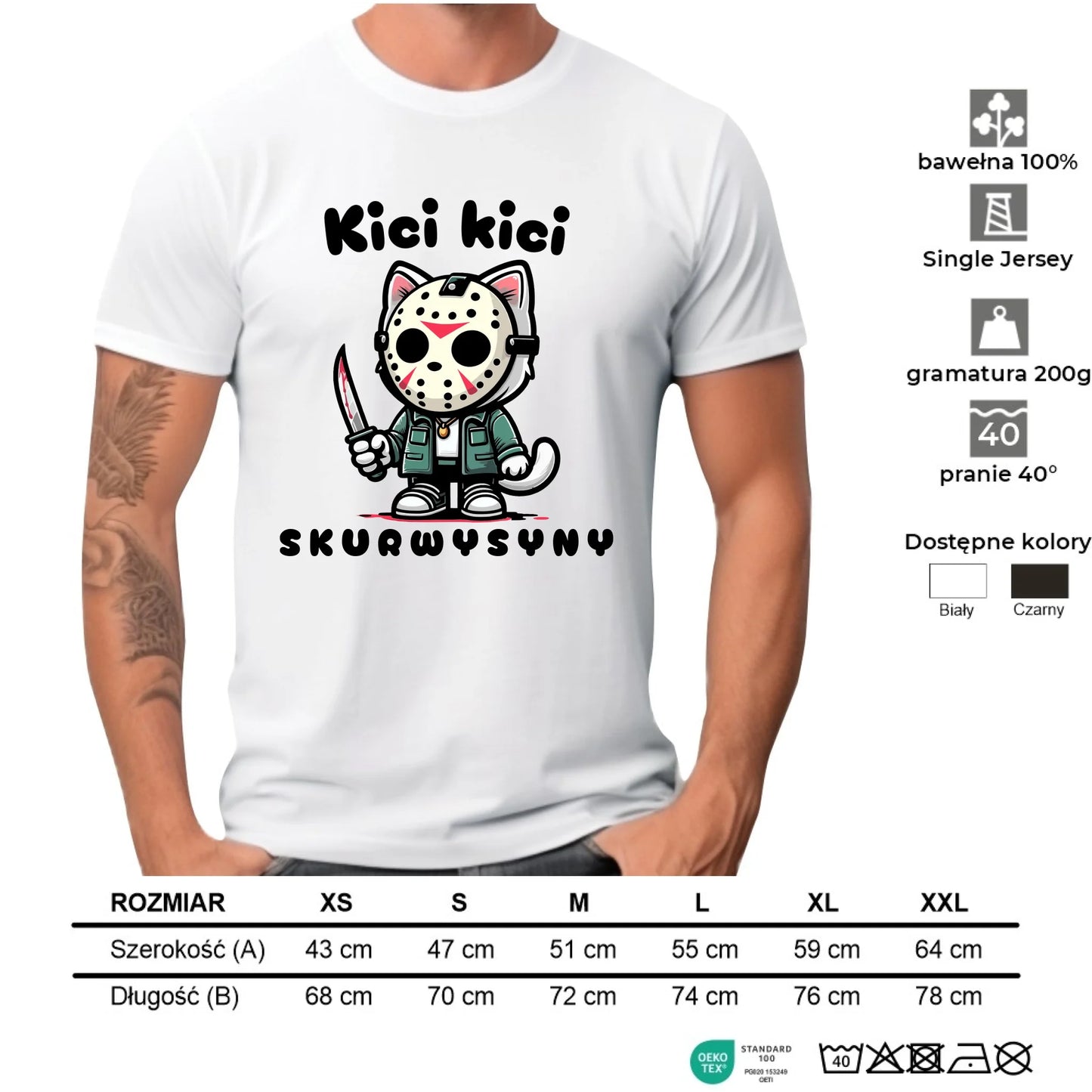 Koszulka męska na Halloween - Kici kici sk*rwysyny - bez cenzury HL28