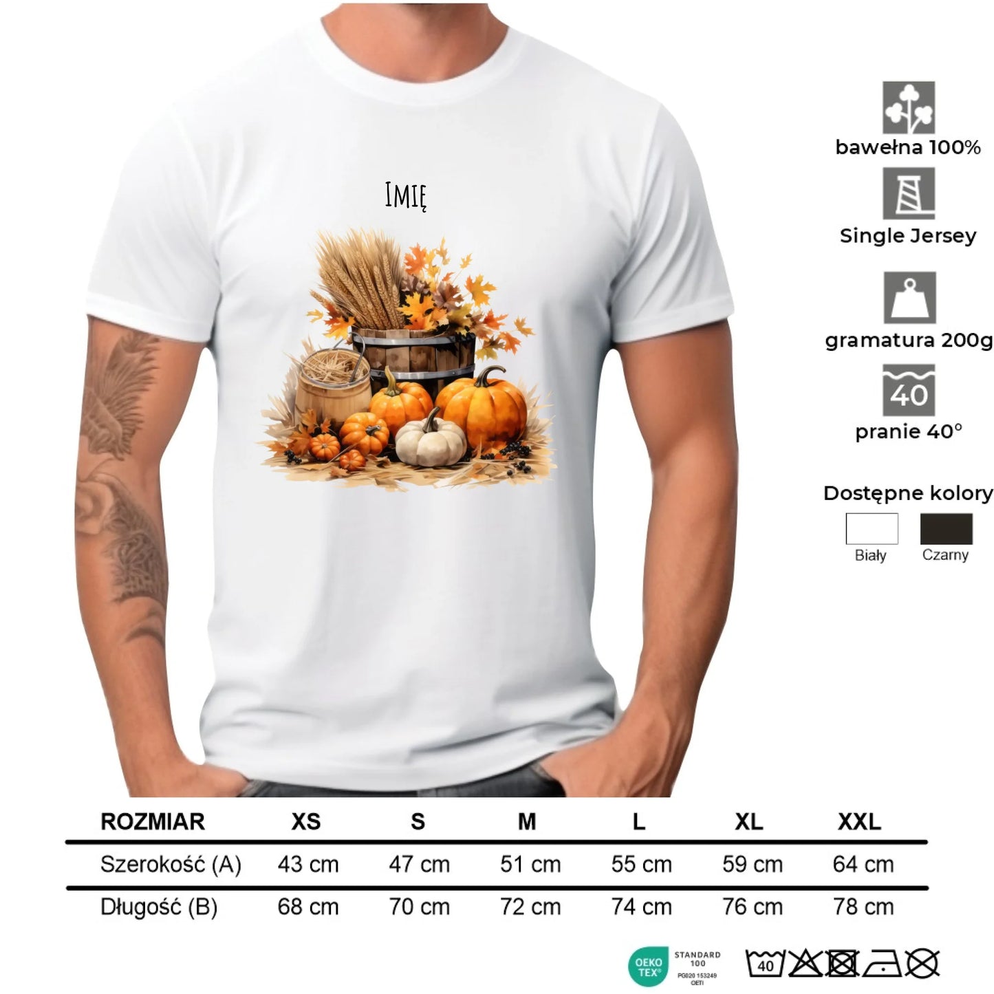 Koszulka męska na jesień - Harvest vibes - personalizowana JS09