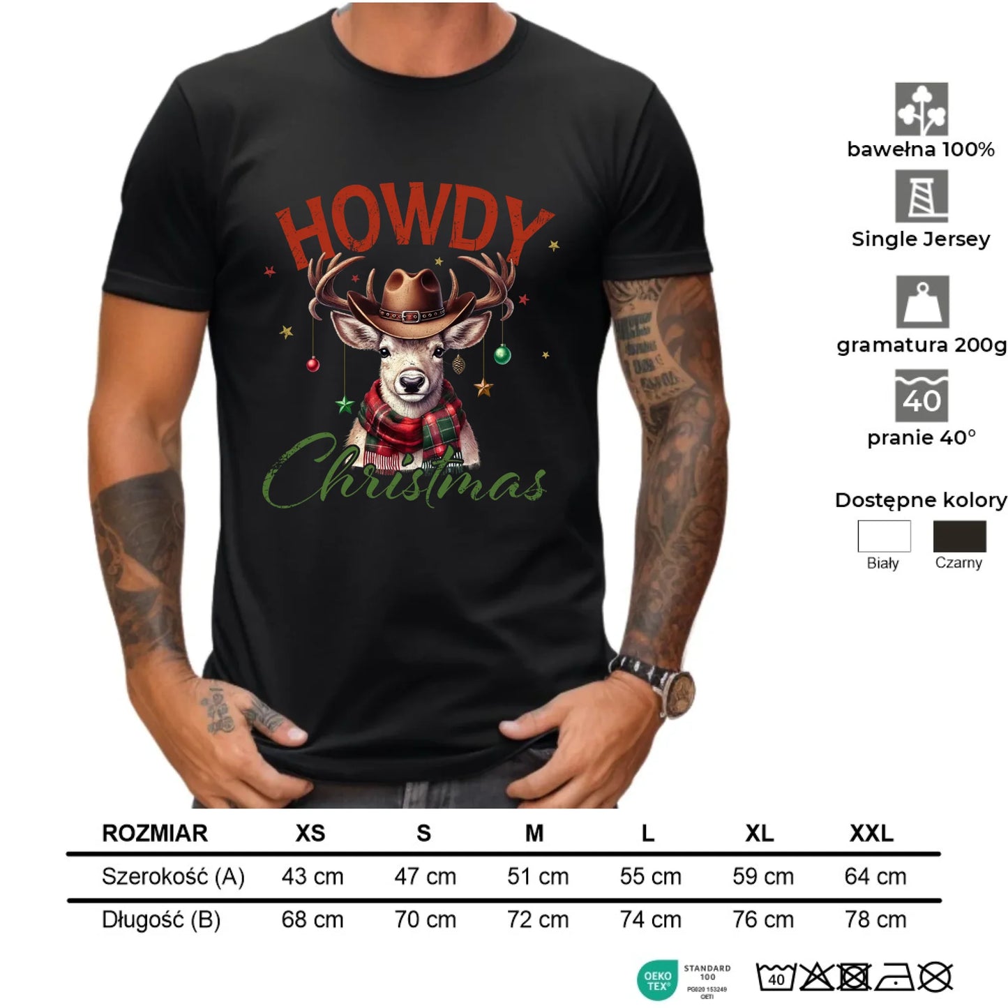 Koszulka męska świąteczna - Howdy Christmas BN54