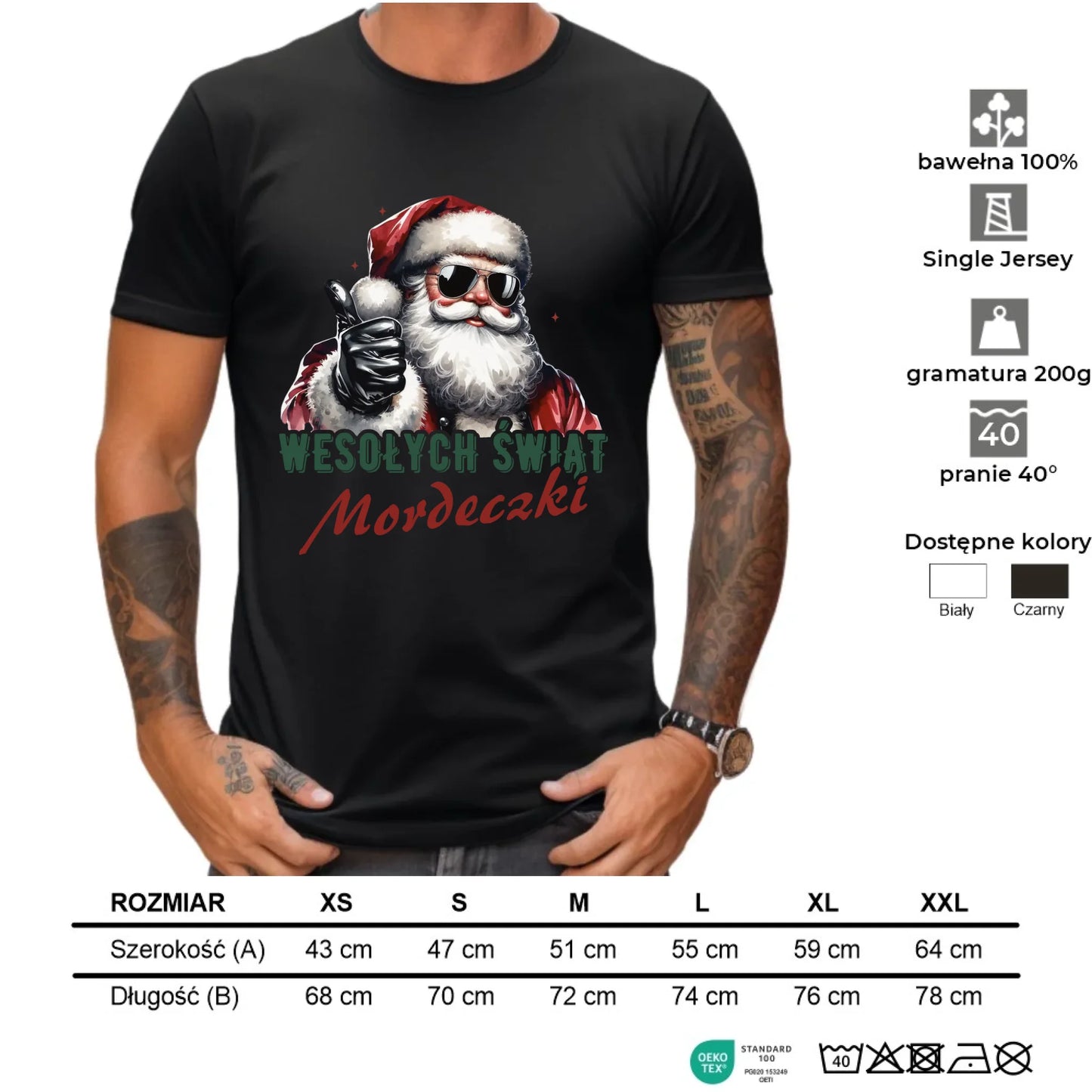 Koszulka męska świąteczna - Mikołaj Wesołych Świąt mordeczki BN65