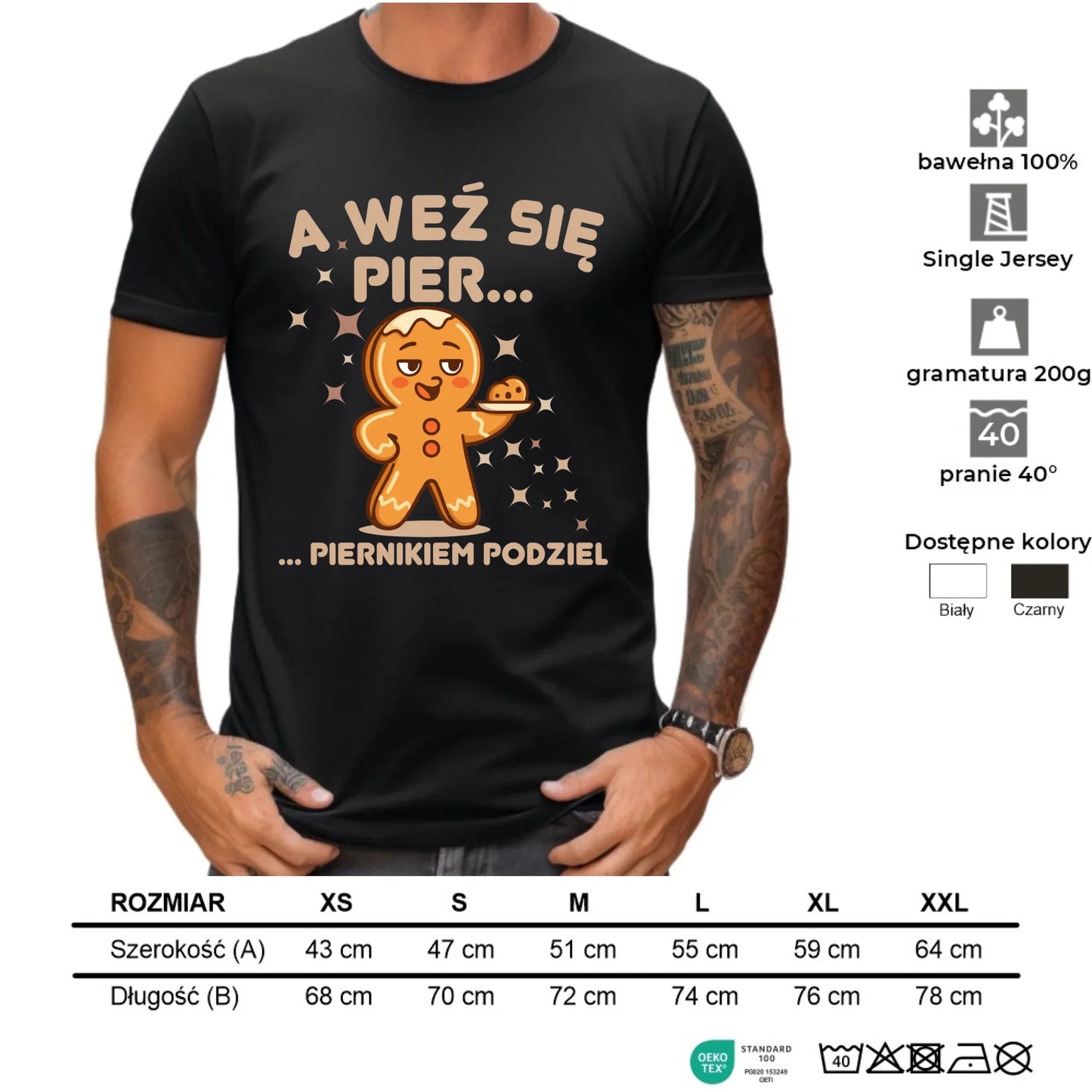 Koszulka męska świąteczna - Piernik A weź się pier... piernikiem podziel BN87