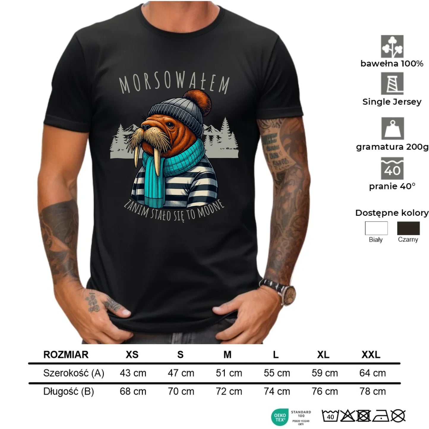 Koszulka męska - prezent dla morsa - Morsowałem zanim stało się to modne - Mors HM08