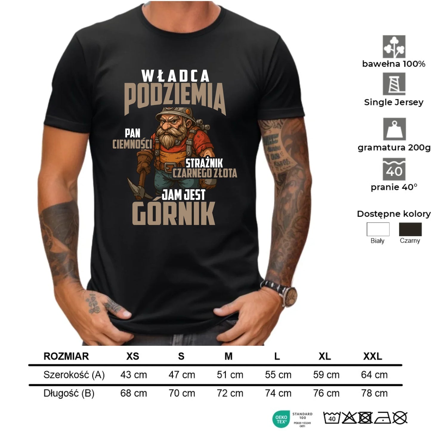 Koszulka męska - prezent dla górnika - Władca podziemia Górnik G20