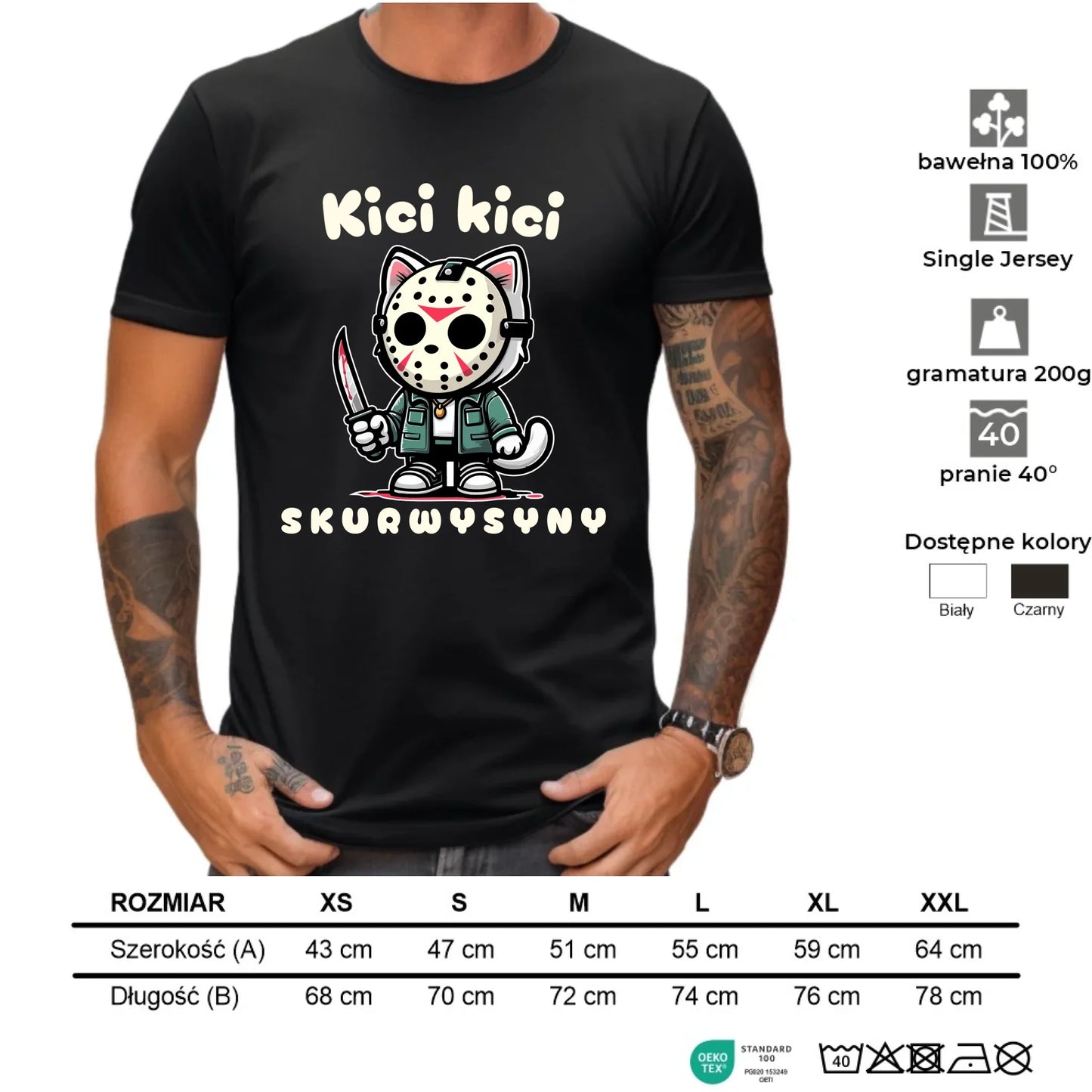 Koszulka męska na Halloween - Kici kici sk*rwysyny - bez cenzury HL28