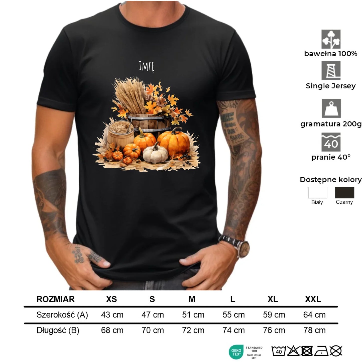 Koszulka męska na jesień - Harvest vibes - personalizowana JS09