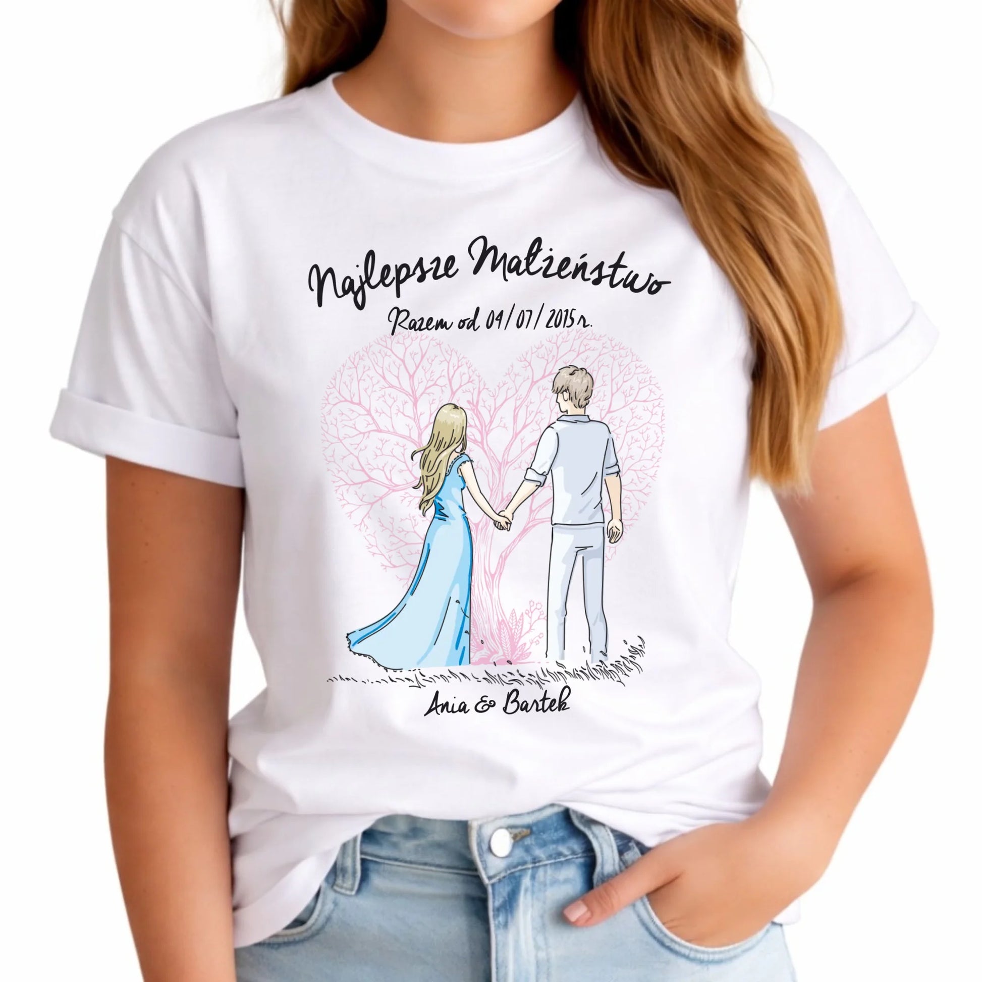 Koszulka damska dla żony - Najlepsze małżeństwo - personalizowana W03 - StoryCups.pl