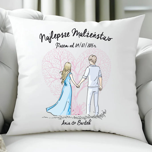 Poduszka dla par - Najlepsze małżeństwo - personalizowana W03 - StoryCups.pl
