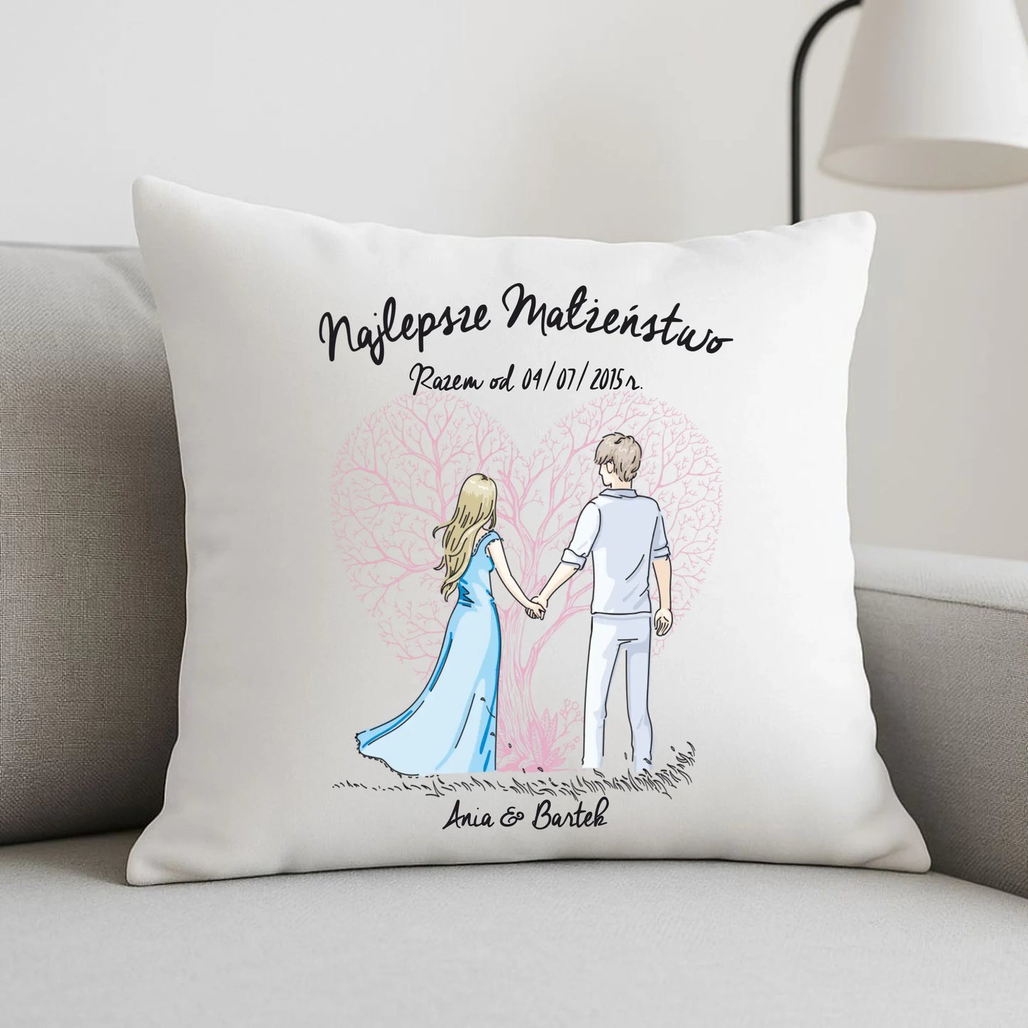 Poduszka dla par - Najlepsze małżeństwo - personalizowana W03 - StoryCups.pl