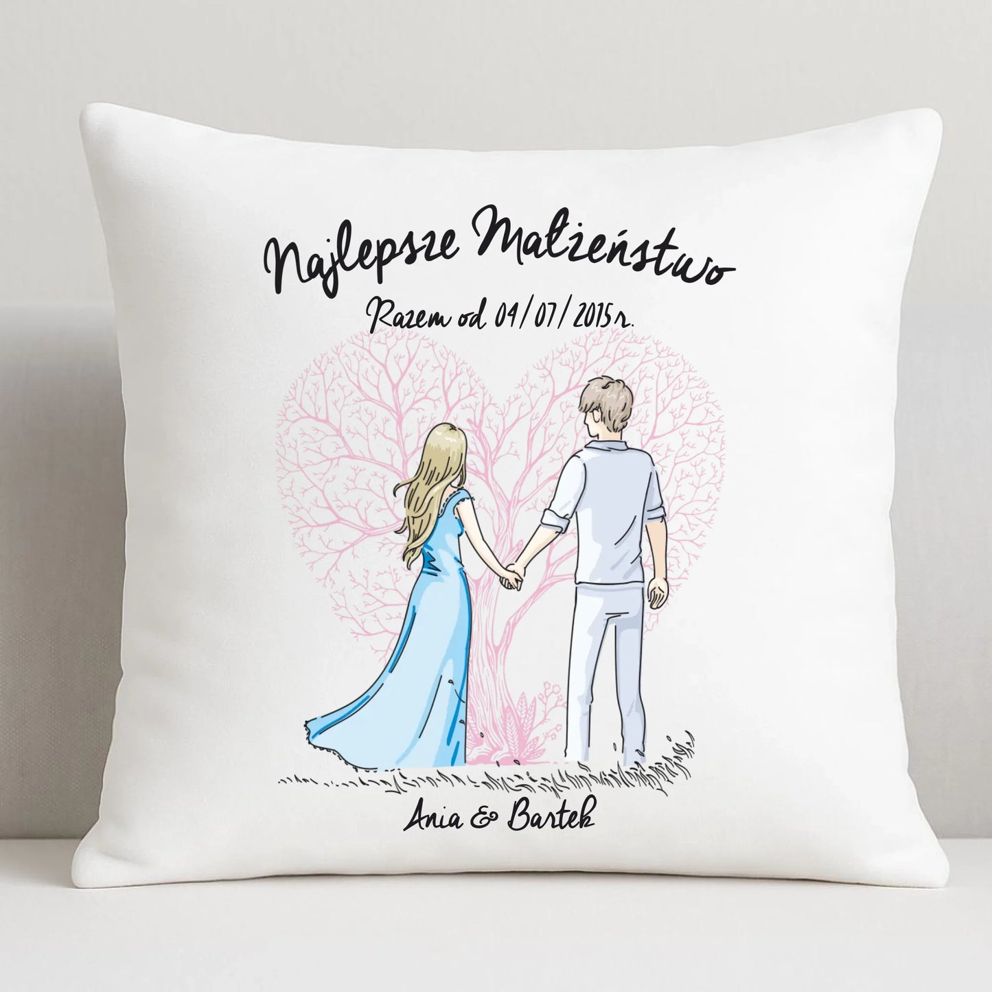 Poduszka dla par - Najlepsze małżeństwo - personalizowana W03 - StoryCups.pl
