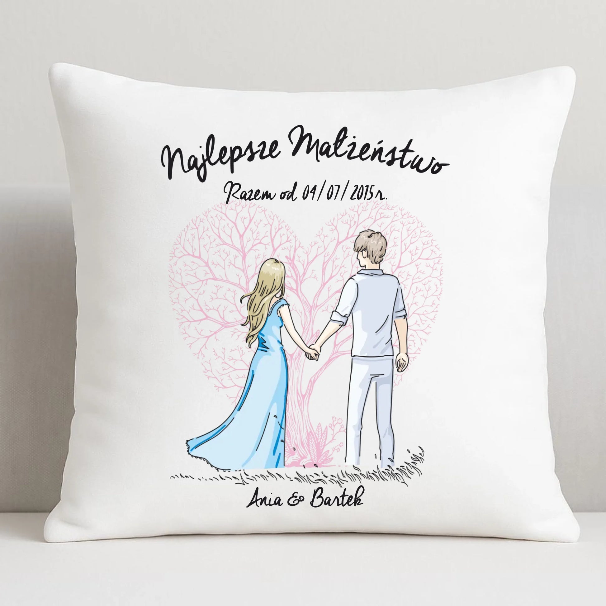 Poduszka dla par - Najlepsze małżeństwo - personalizowana W03 - StoryCups.pl