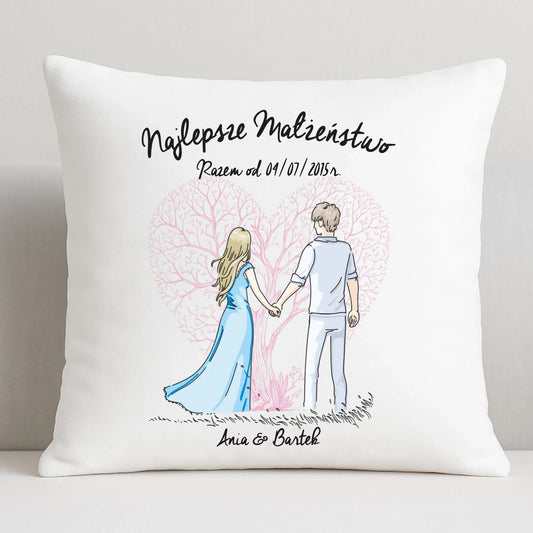 Poduszka dla par - Najlepsze małżeństwo - personalizowana W03 - StoryCups.pl