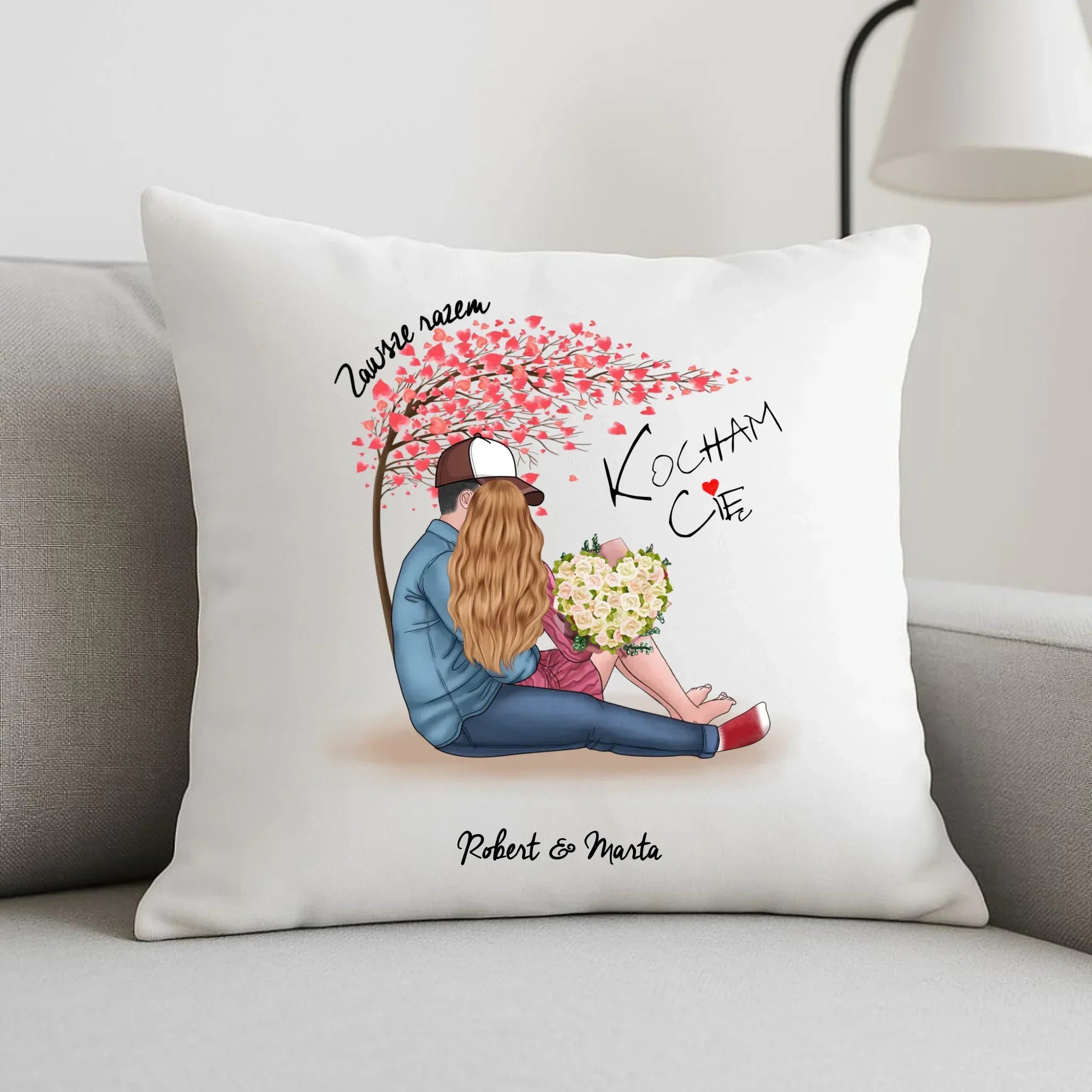 Poduszka dla par - Zawsze razem - personalizowana W04 - StoryCups.pl